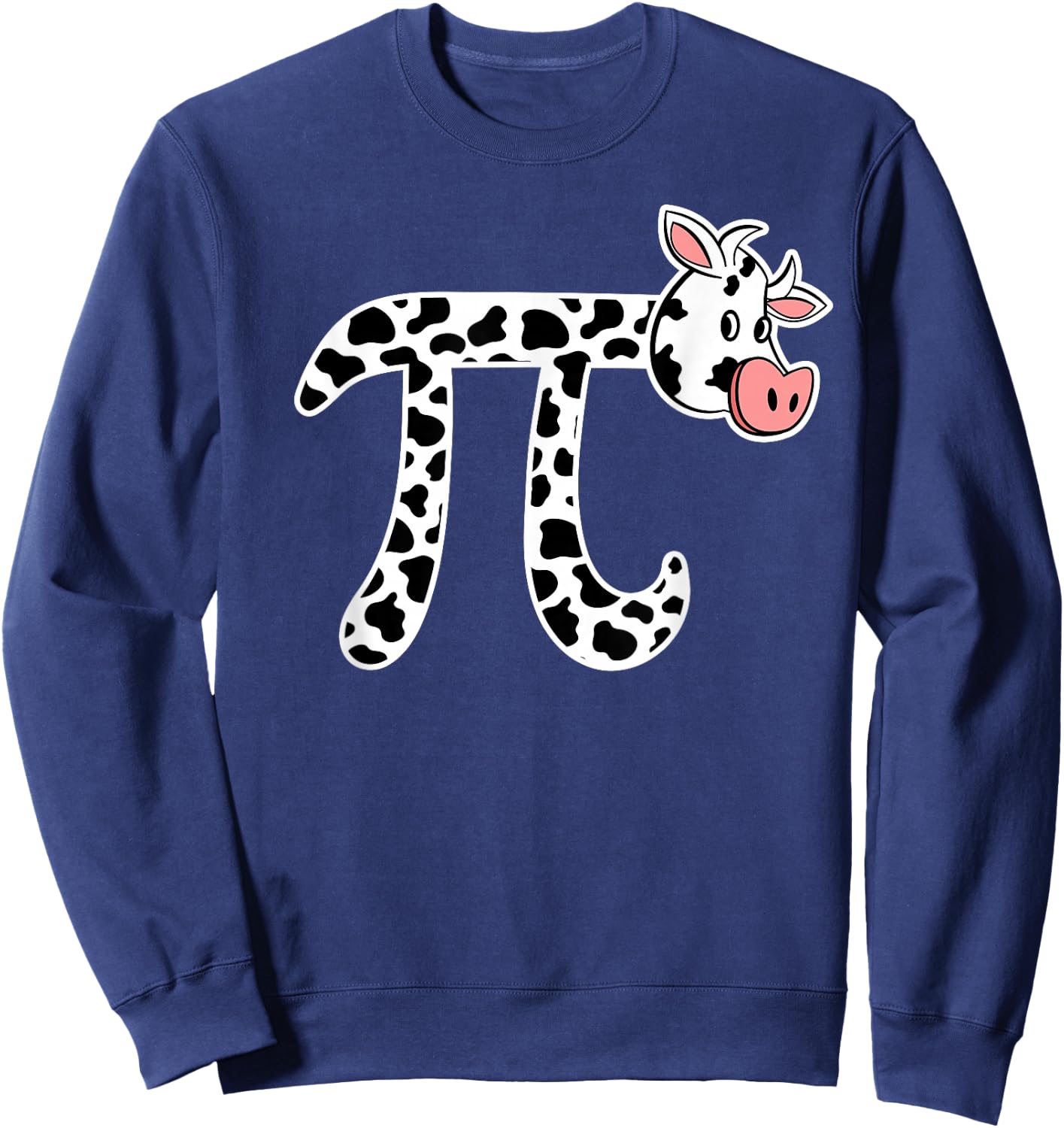 Pi Day - Funny Cow Pi March 14th Cow Lover 3.14 Pi Sweatshirt - Sweatshirt | Navy