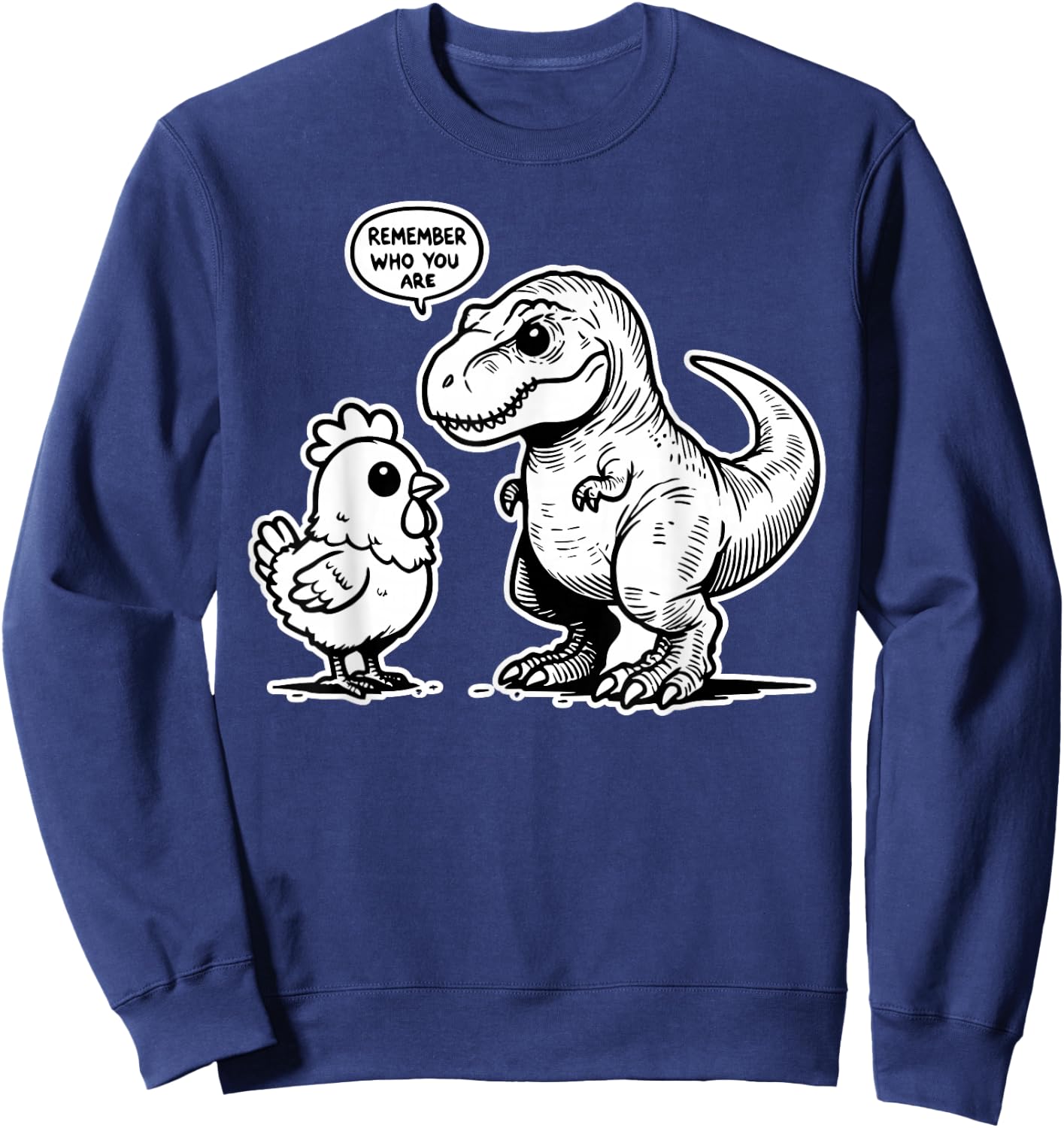 Funny Dinosaur Chicken Evolution Paleo Humor Sweatshirt - Sweatshirt | Navy