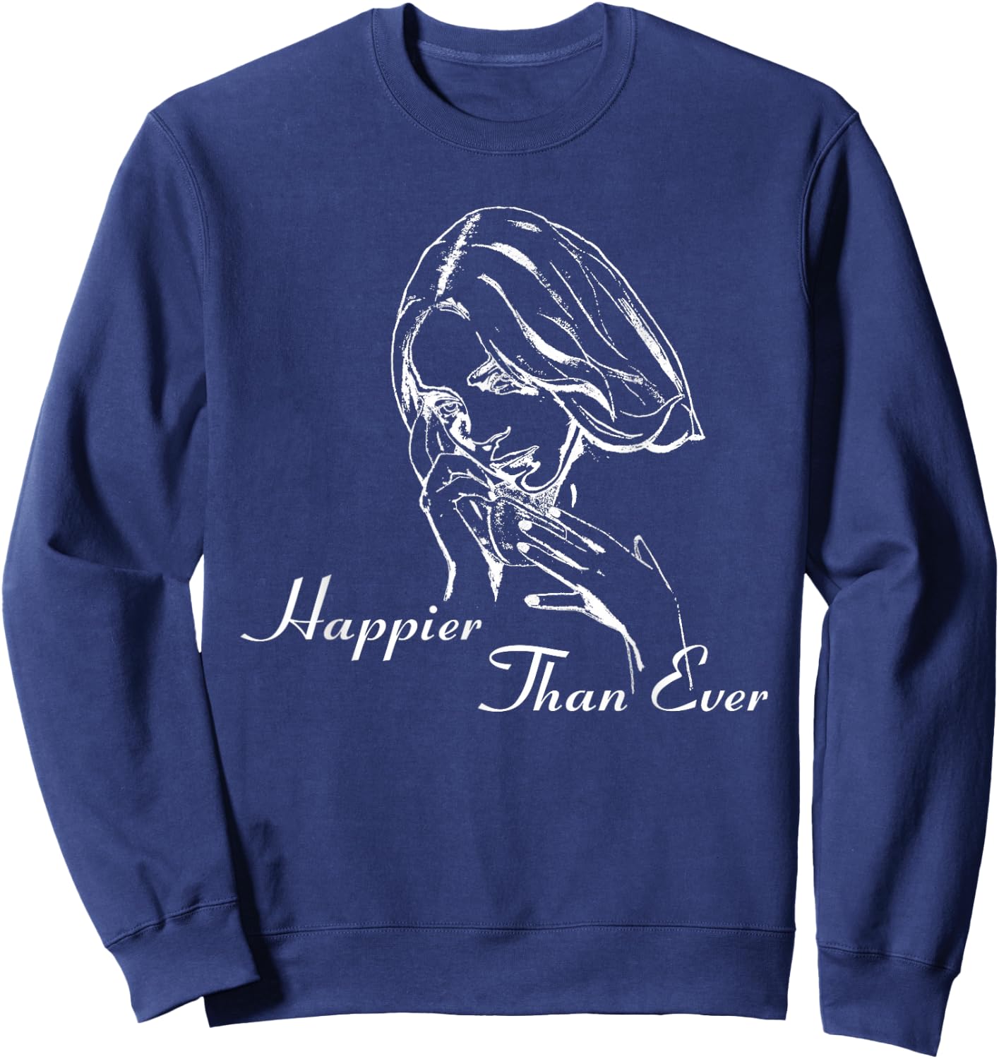 Official Billie Eilish Happier Than Ever Black , black Sweatshirt - Sweatshirt | Navy
