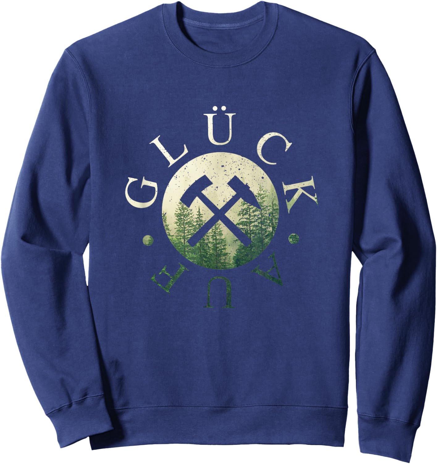 Schlägel und Eisen - Glück Auf Erzgebirge Bergbau Steiger Sweatshirt - Sweatshirt | Navy