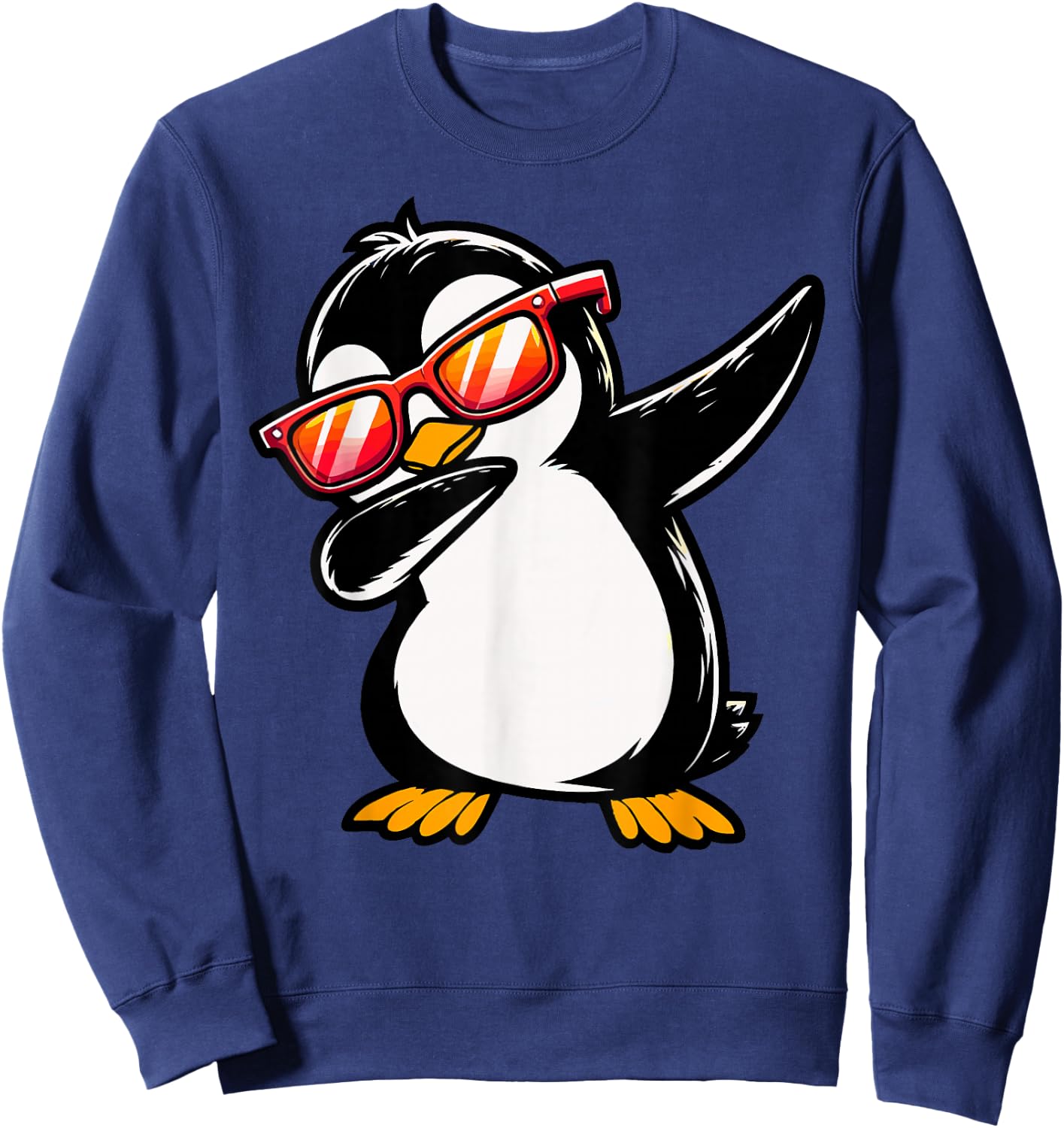 Dabbing Penguin day Cute Animal Birthday Party Sweatshirt - Sweatshirt | Navy