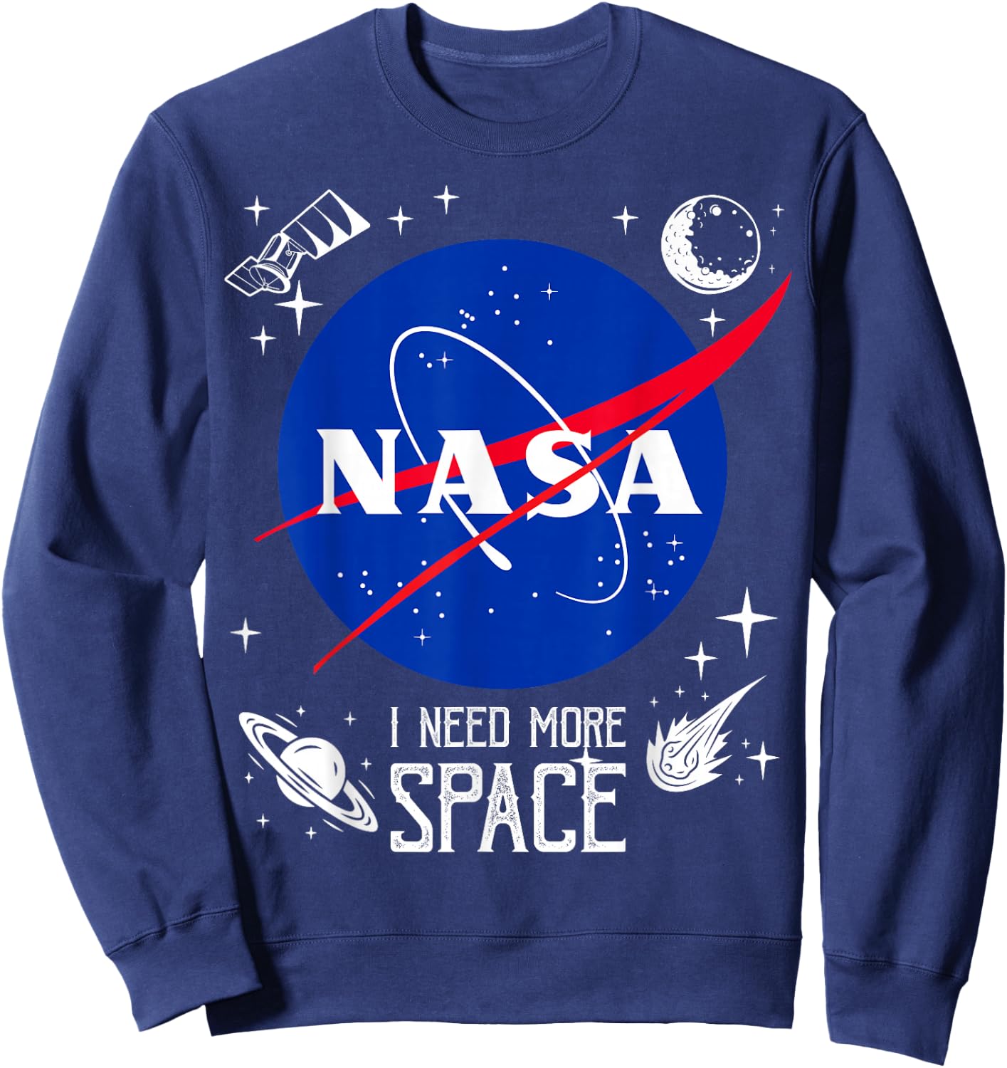 NASA Meatball Logo Classic I Need More Space , black, s Sweatshirt - Sweatshirt | Navy