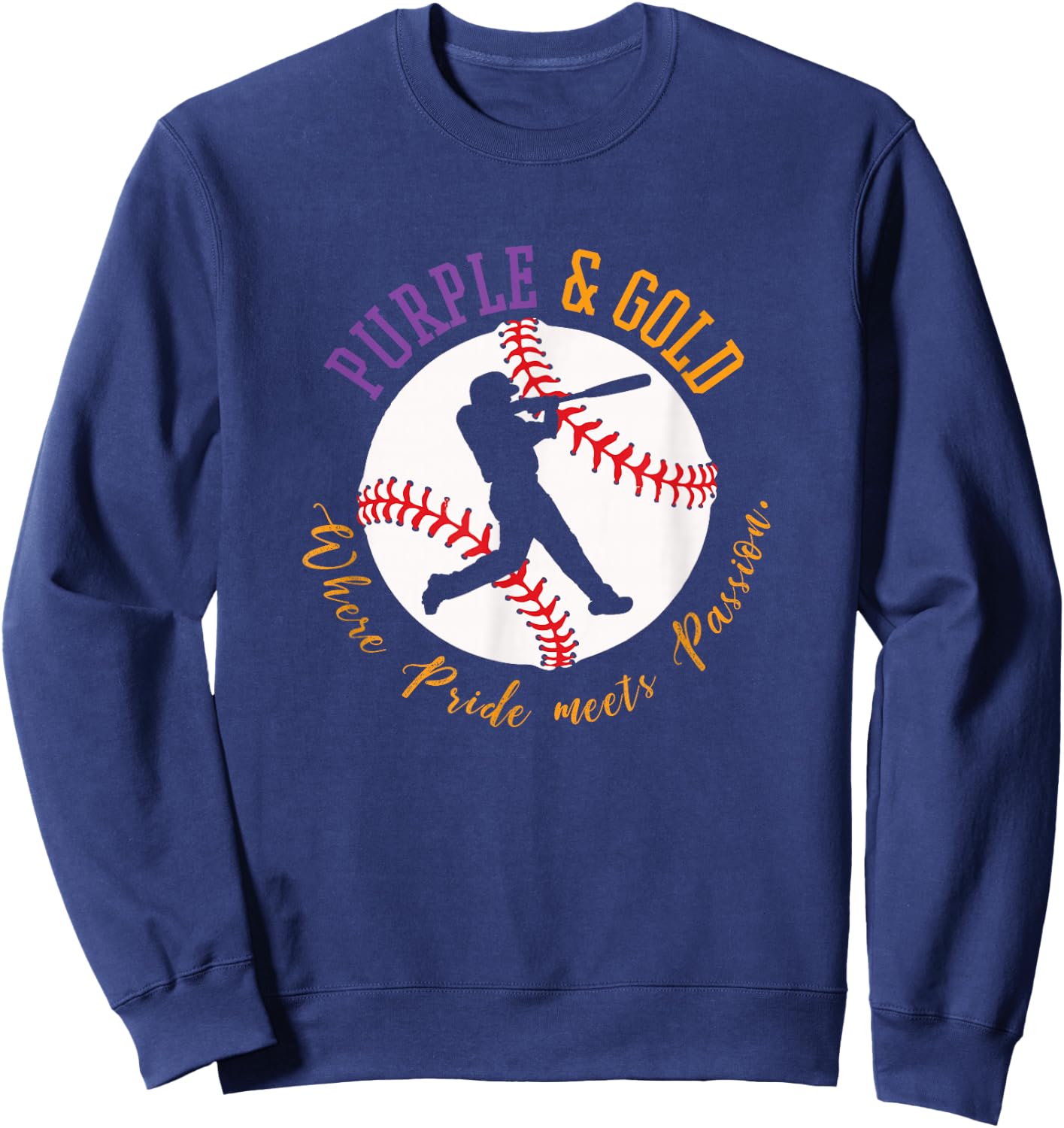 Baseball 'Purple & Gold' Team Color Sweatshirt - Sweatshirt | Navy