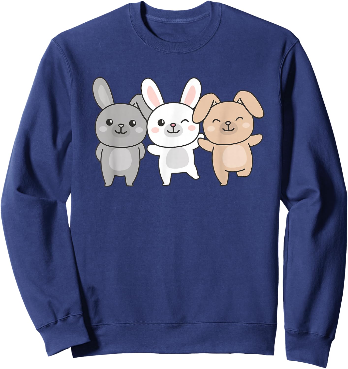 Rabbit Cute Animals for Children Manga Rabbits Sweatshirt - Sweatshirt | Navy