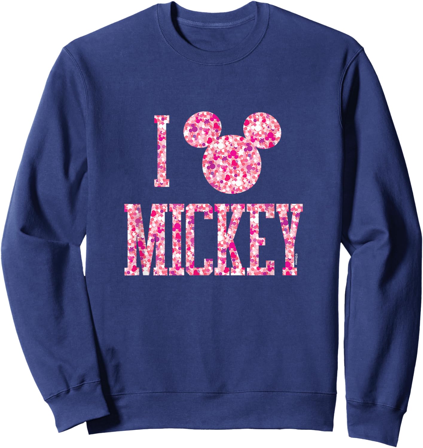 Mickey Mouse - I Love Mickey Sparkle Pattern Sweatshirt - Sweatshirt | Navy