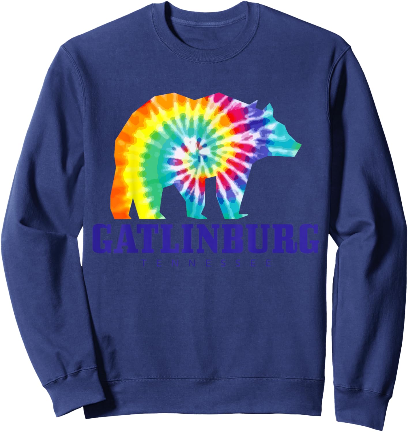 Gatlinburg Tennessee Bear Tie Dye Vintage Retro Sweatshirt - Sweatshirt | Navy