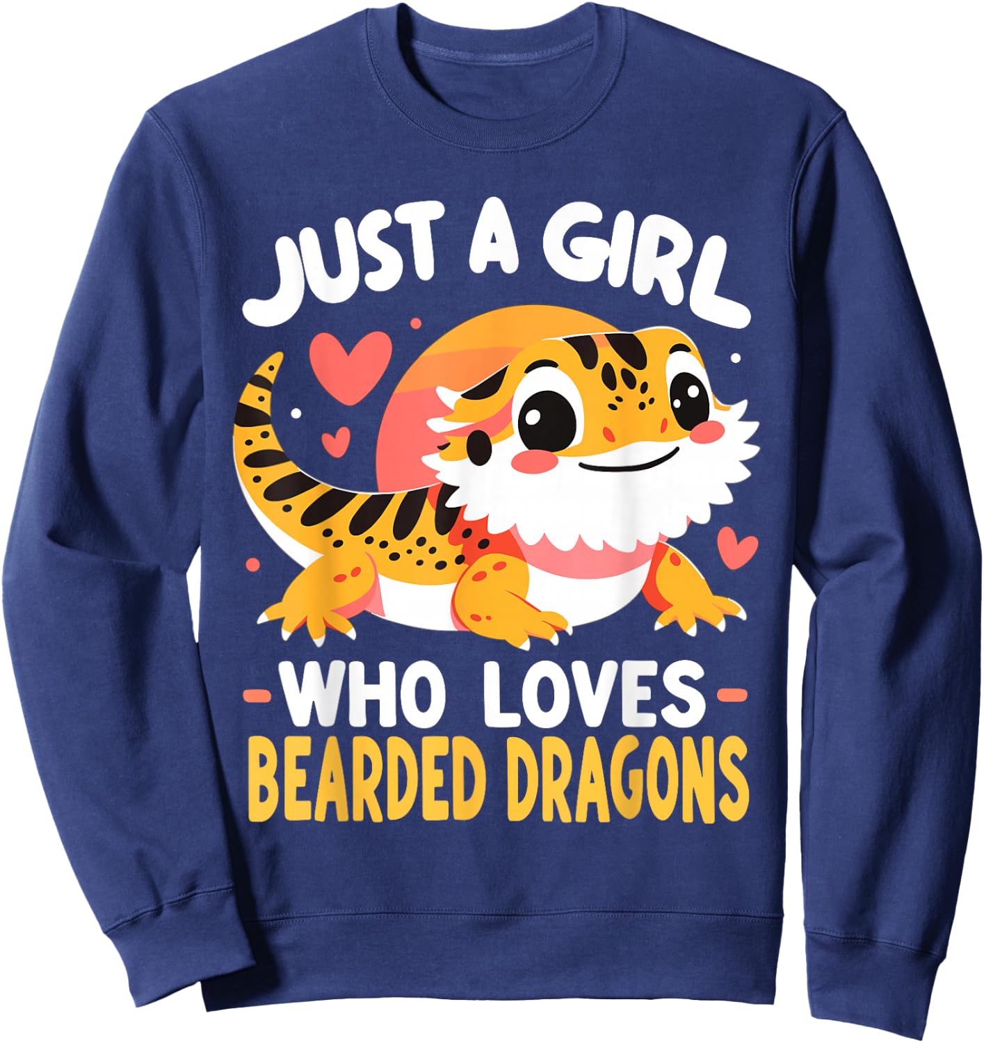 Cute Bearded Dragon Girl Sweatshirt - Sweatshirt | Navy