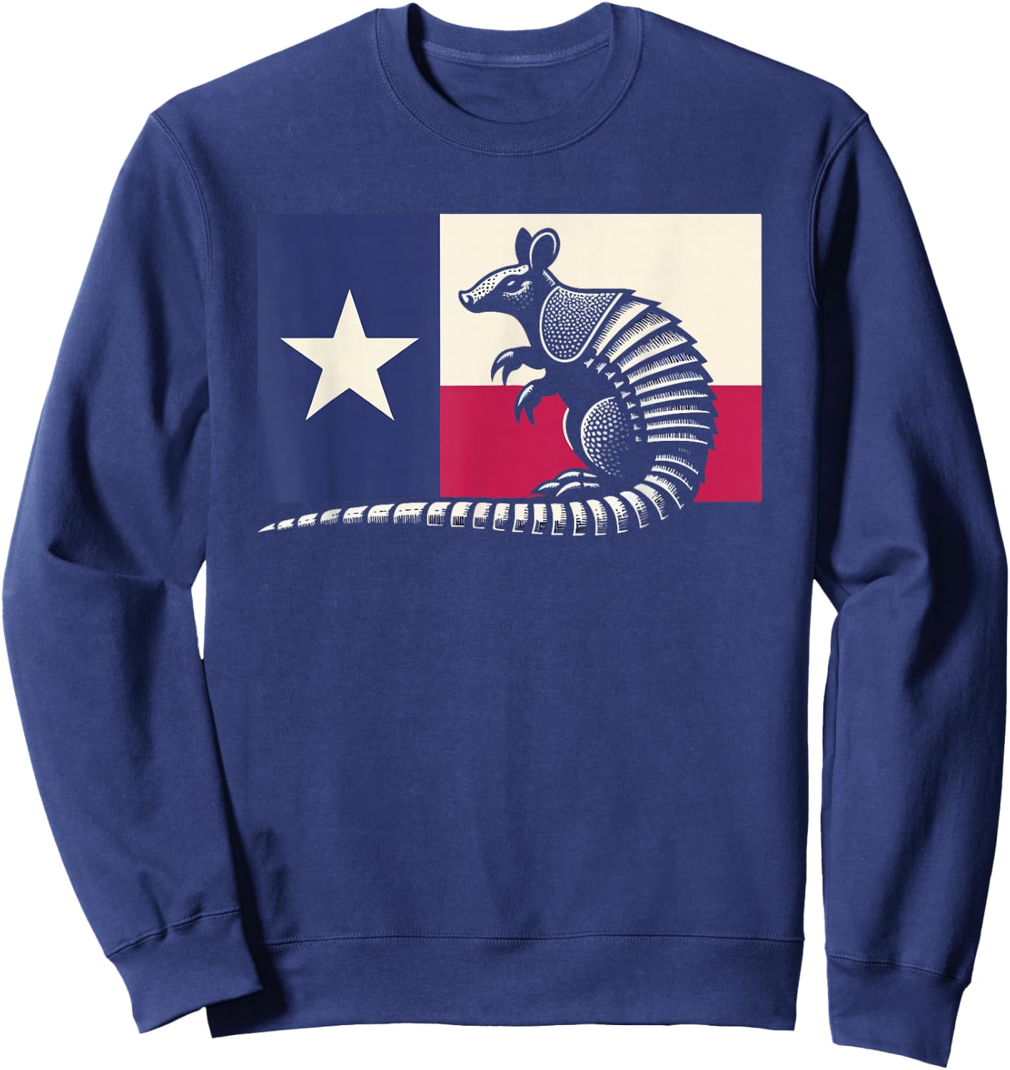 Armadillo Lover Country Texas Flag Sweatshirt - Sweatshirt | Navy