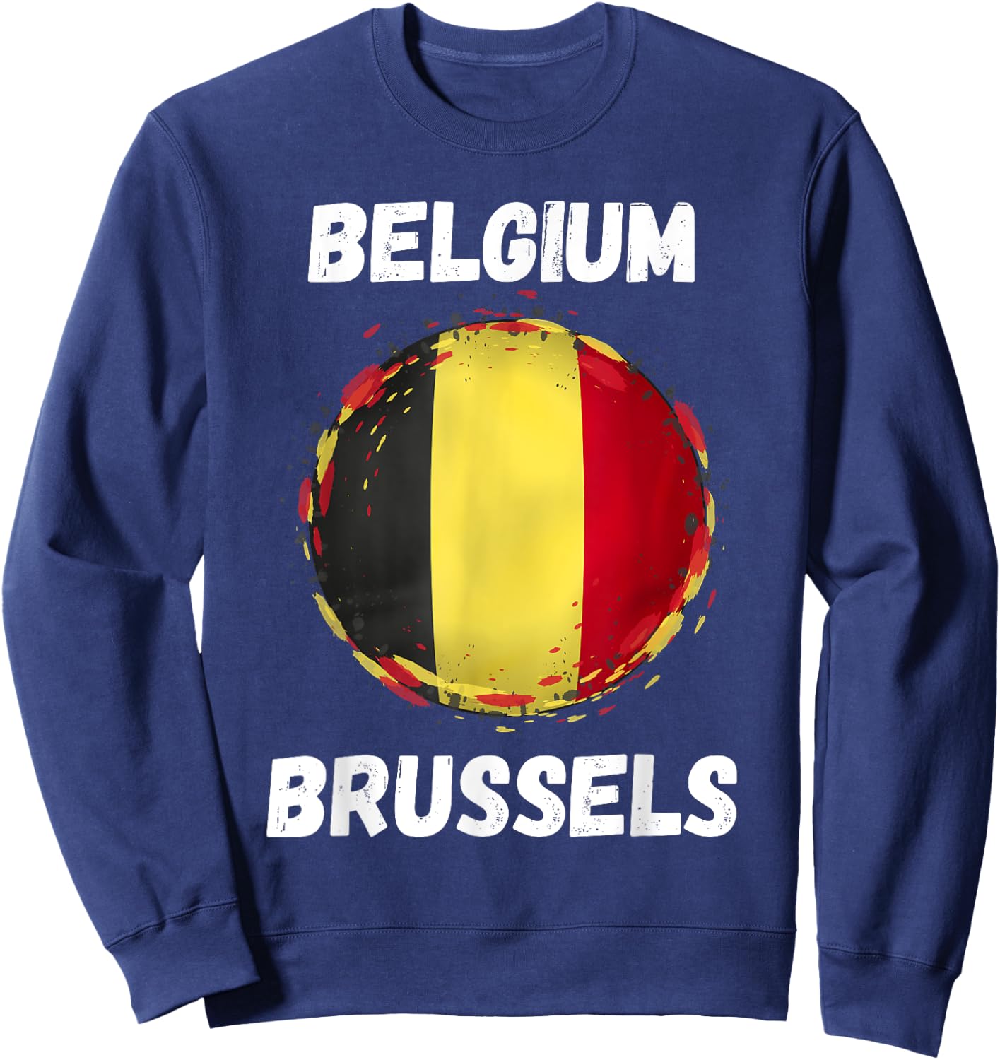 Brussels Belgium Retro Vintage Belgian Flag Souvenirs Sweatshirt - Sweatshirt | Navy
