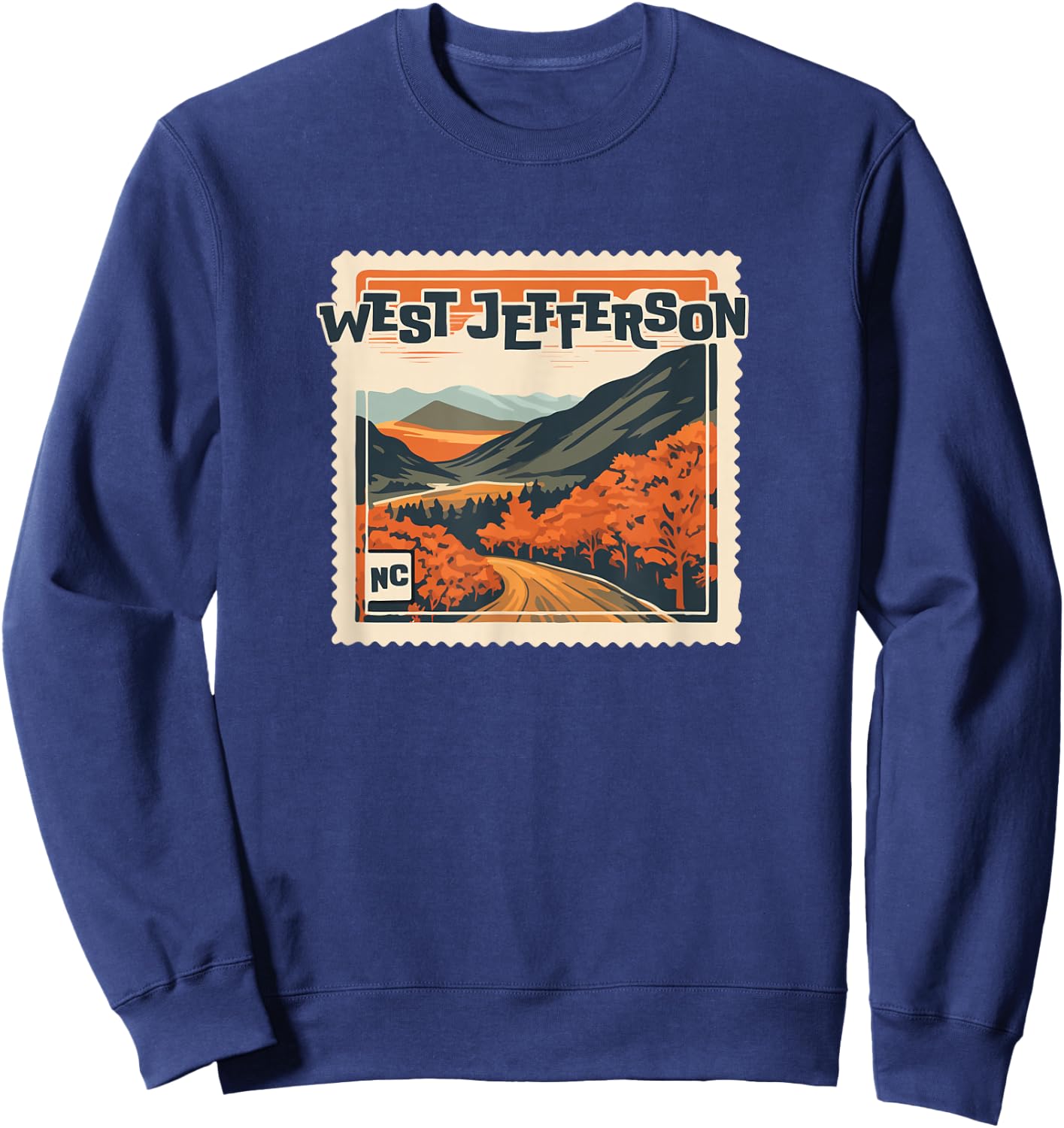 West Jefferson NC Mountain West Jefferson NC Travel Hiking Sweatshirt - Sweatshirt | Navy
