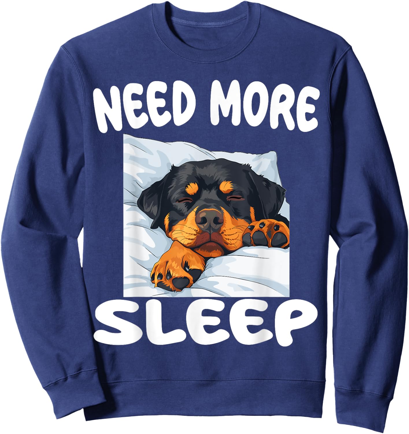 Cute Rottweiler Need more Sleep Pajamas Nightgown Sweatshirt - Sweatshirt | Navy