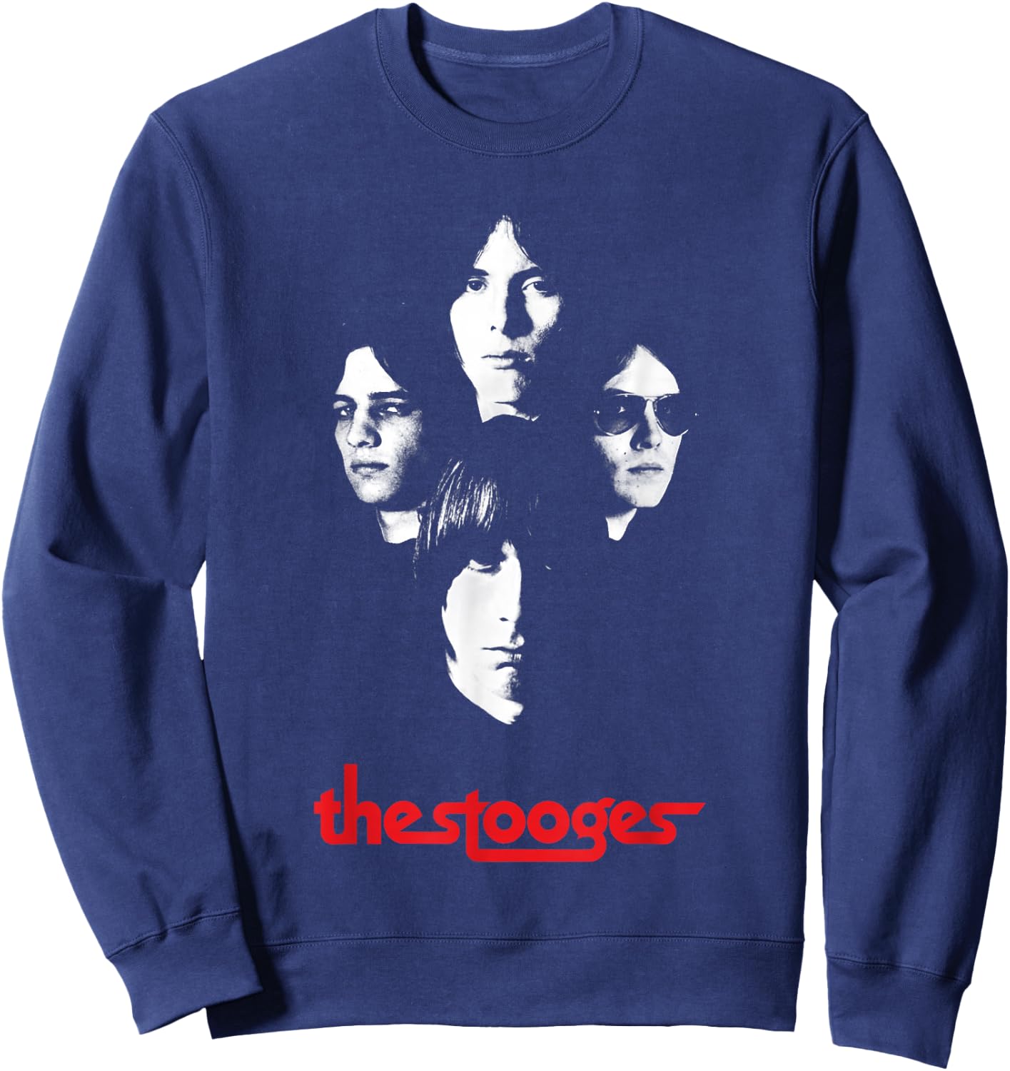Iggy and The Stooges 4 Faces Officially Licensed Sweatshirt - Sweatshirt | Navy