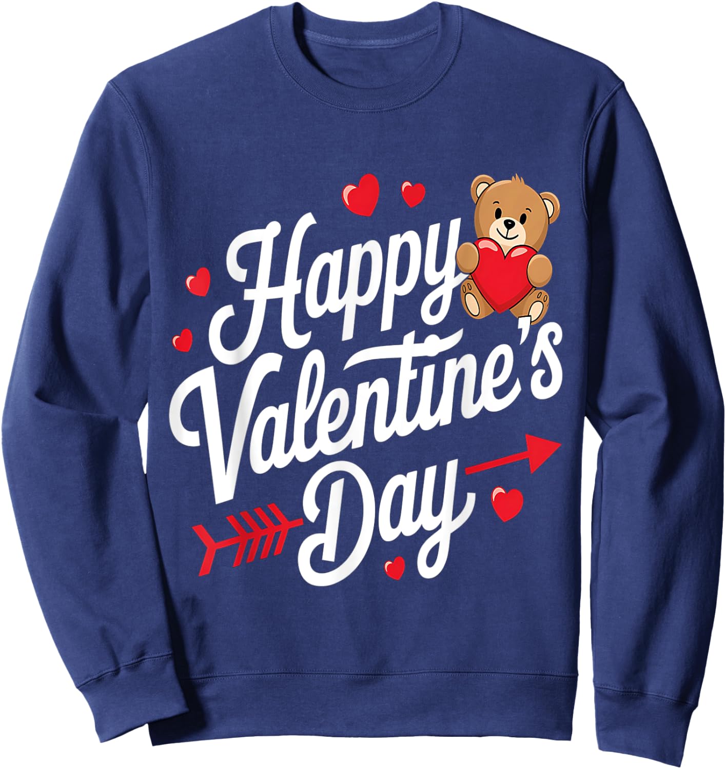 Happy Valentines Day Shirts Women Teddy Bear Cute Valentine Sweatshirt - Sweatshirt | Navy