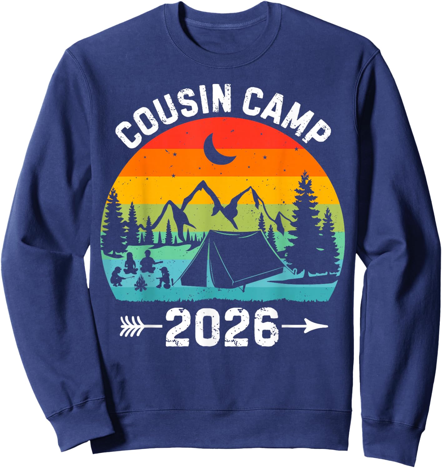 Cousin Camp 2026 Friends Camping Family Vacation Matching Sweatshirt - Sweatshirt | Navy