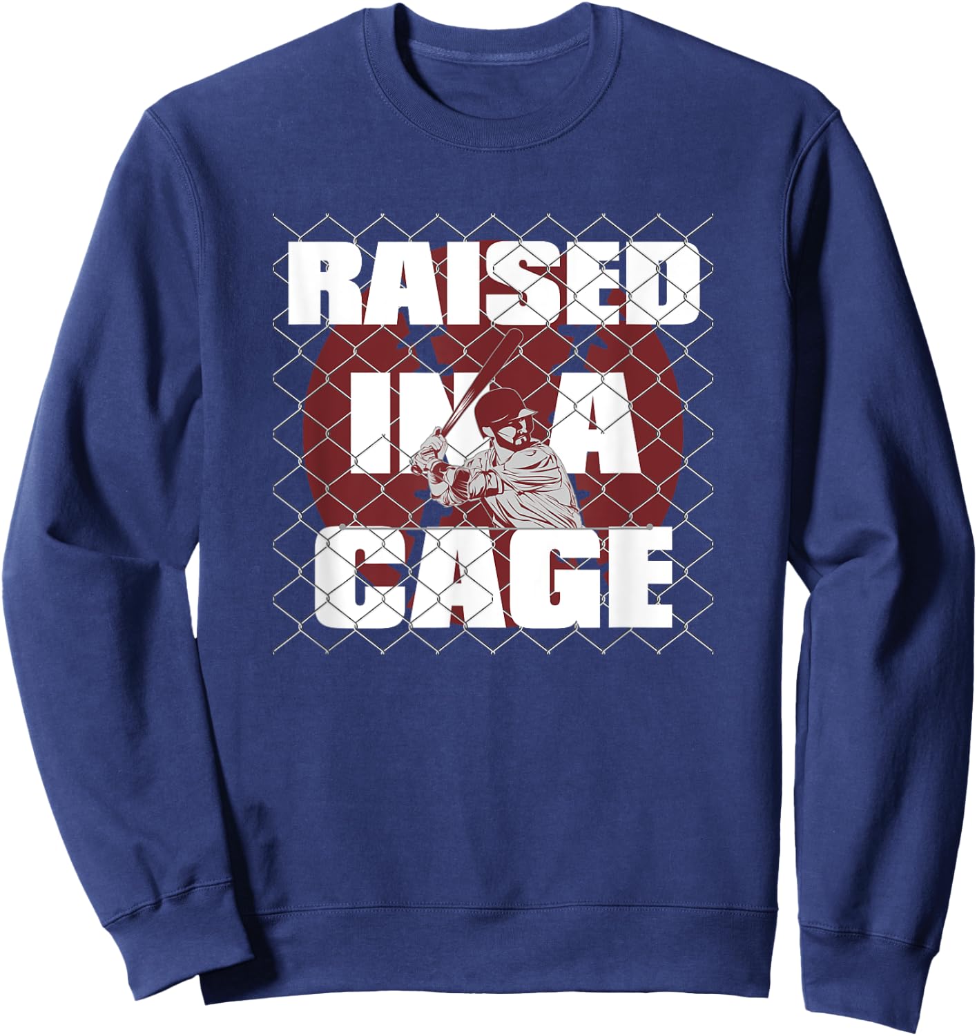 Raised In A Cage Baseball Shirt Sweatshirt - Sweatshirt | Navy