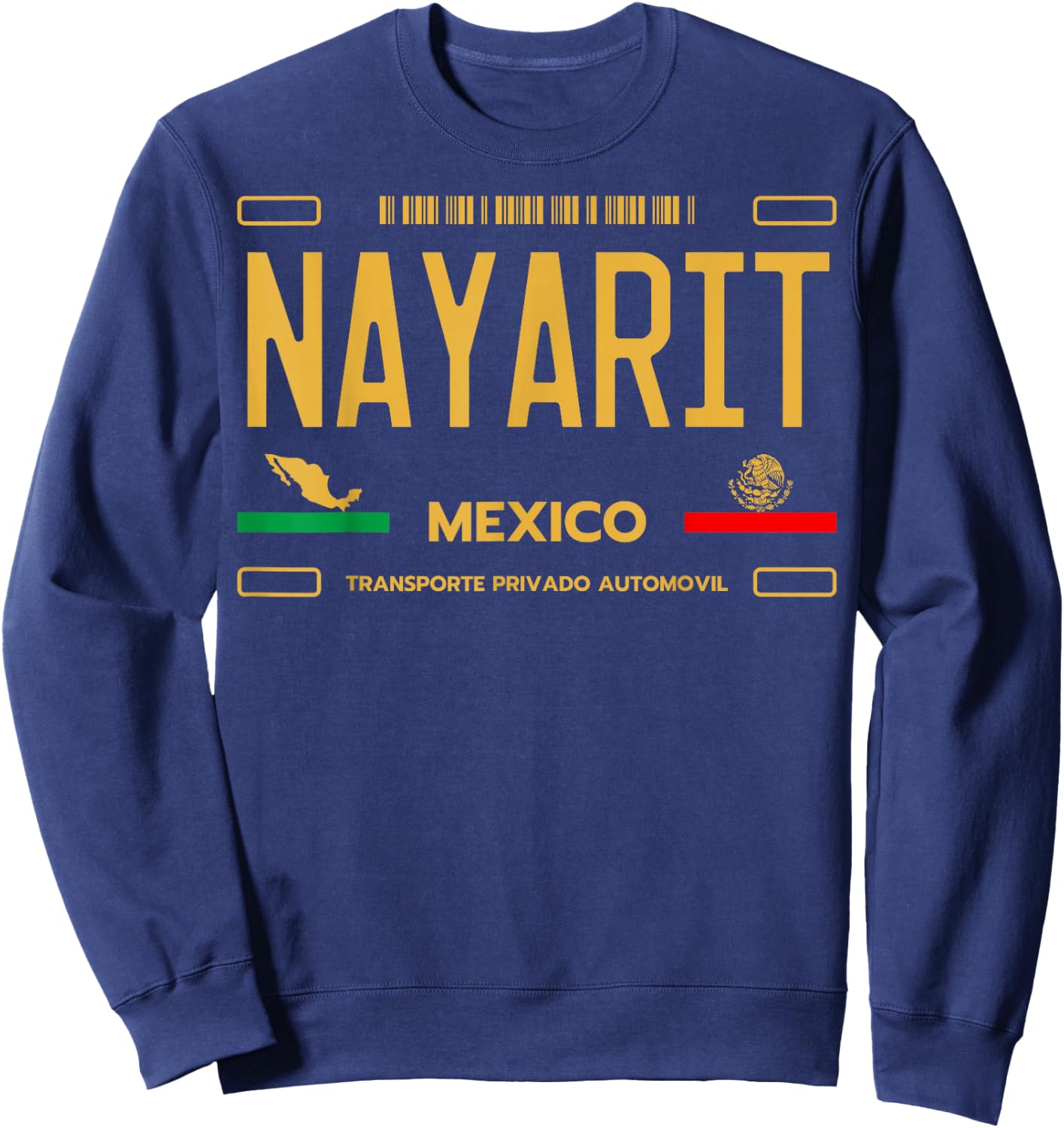 Nayarit License Plate Aesthetic, Nayarit Sweatshirt - Sweatshirt | Navy
