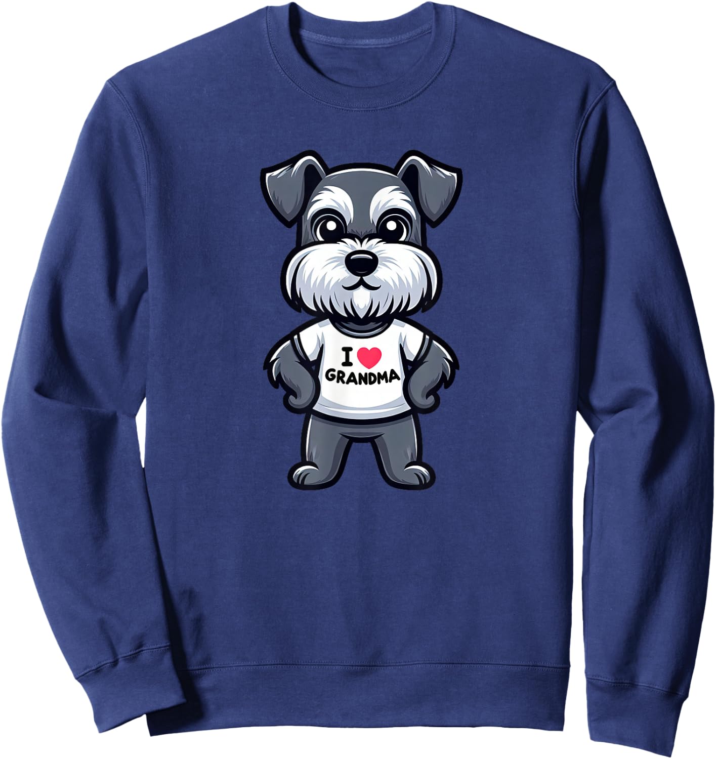 Schnauzer I Love Grandma Funny Dog Grandmother Sweatshirt - Sweatshirt | Navy