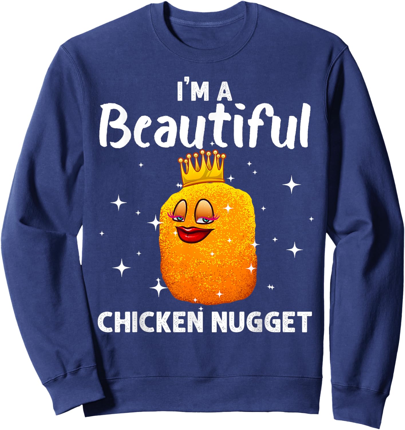 Funny Chicken Nugget Design Kids Men Women Fashion Nugget Sweatshirt - Sweatshirt | Navy