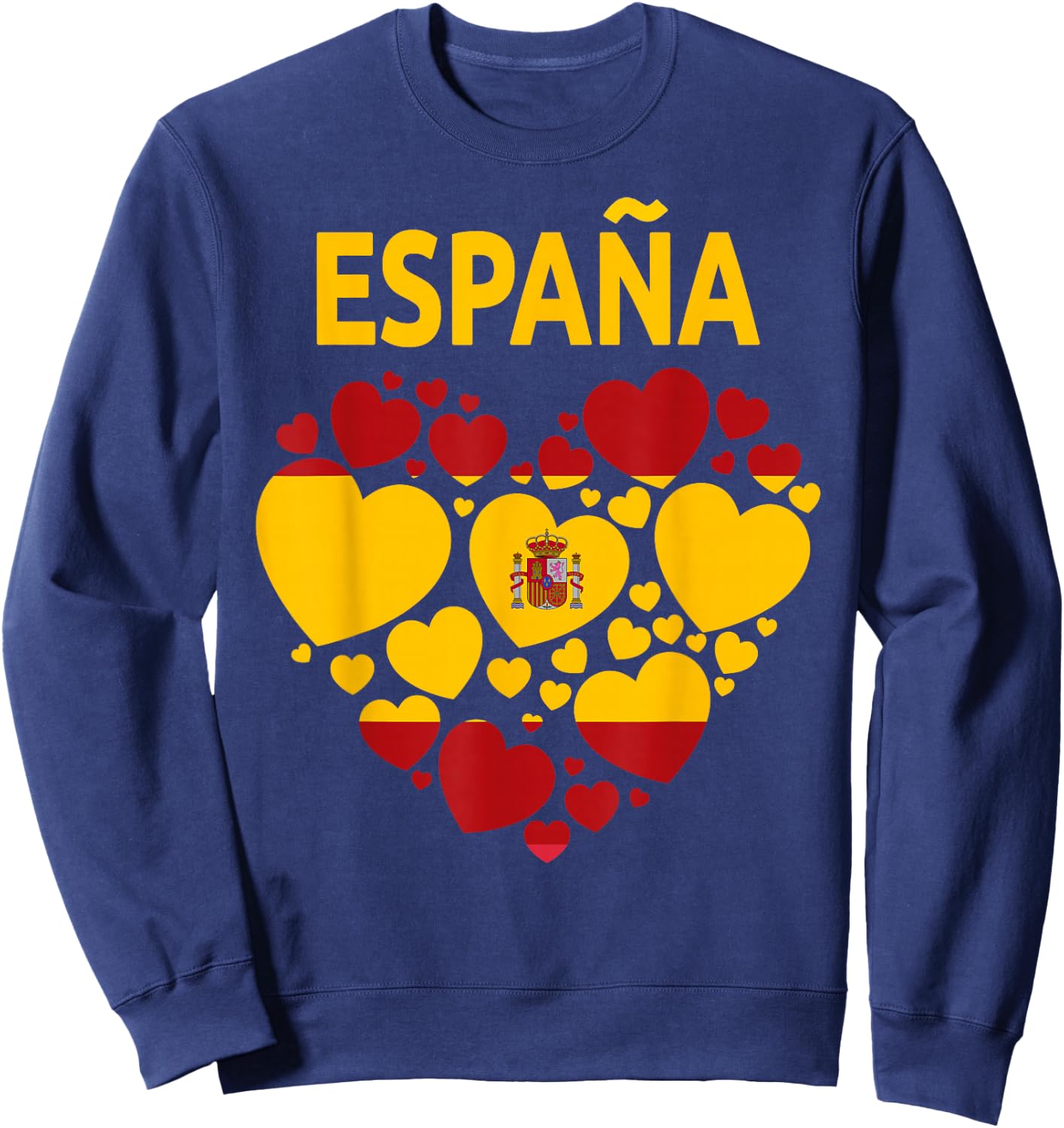 Spanische Flagge Herz Idee für Damen & Kinder Spanien Flagge Outfit Sweatshirt - Sweatshirt | Navy