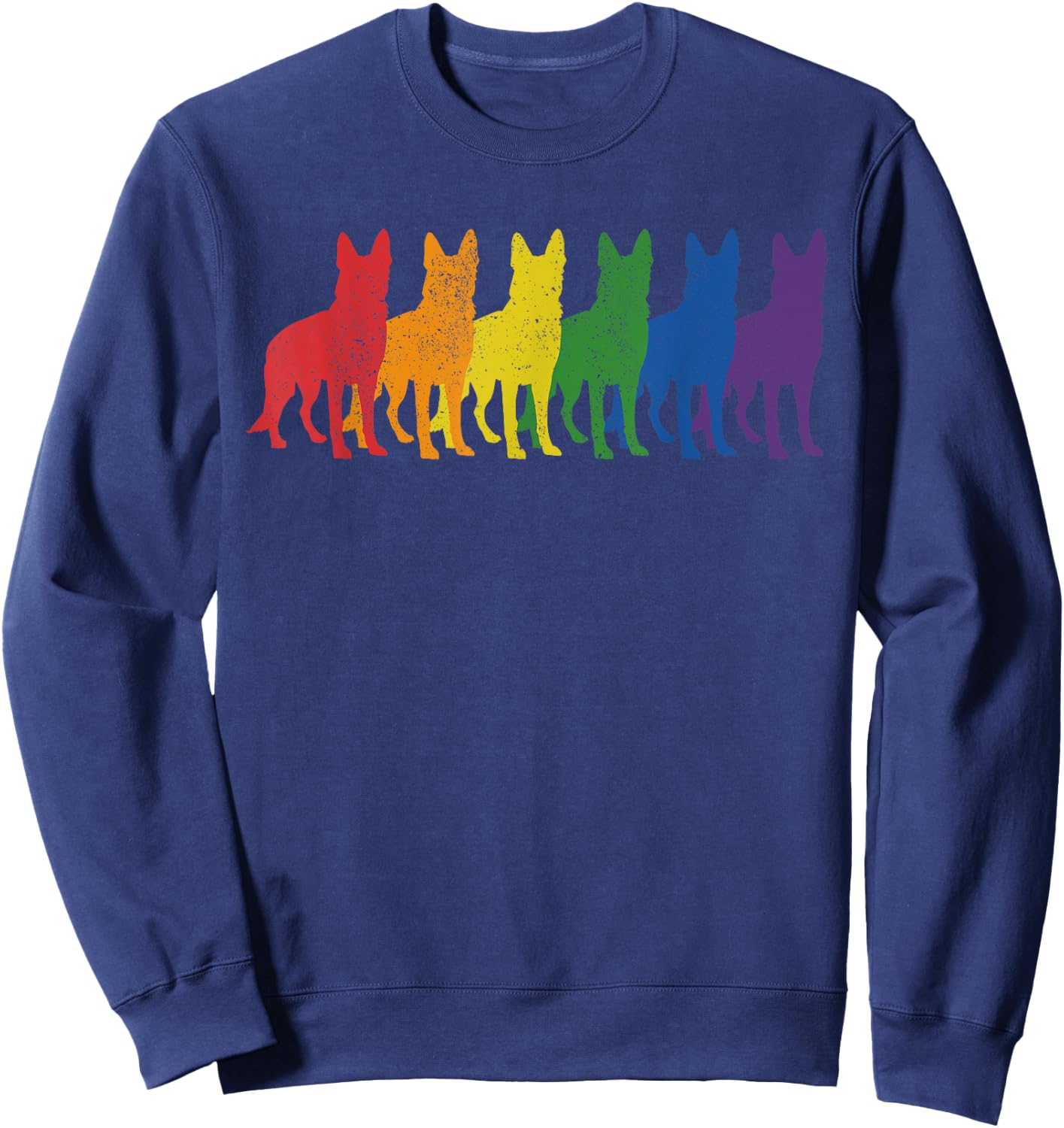 German Shepherd Dog Gay Pride LGBTQ Supporter Rainbow Ally Sweatshirt - Sweatshirt | Navy