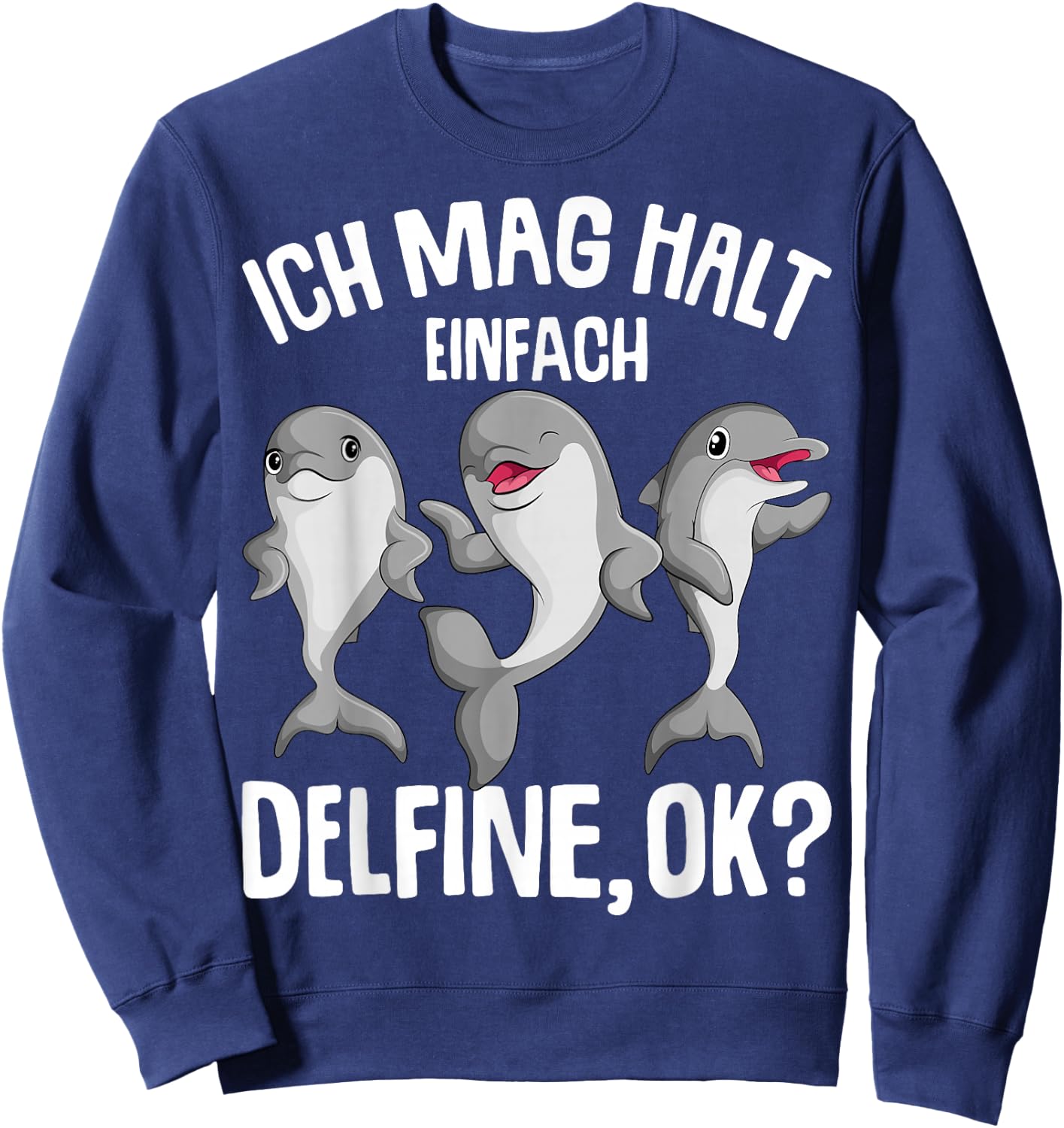 Ich mag halt dolphin girls' children's , black, s Sweatshirt - Sweatshirt | Navy