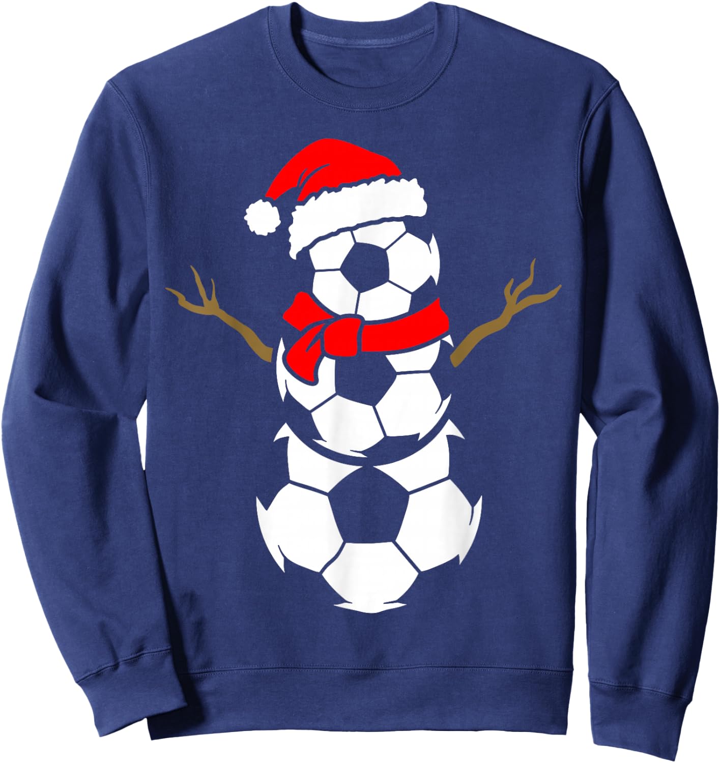 Christmas Soccer Santa Claus Snowman Ball Player Pajama Sweatshirt - Sweatshirt | Navy