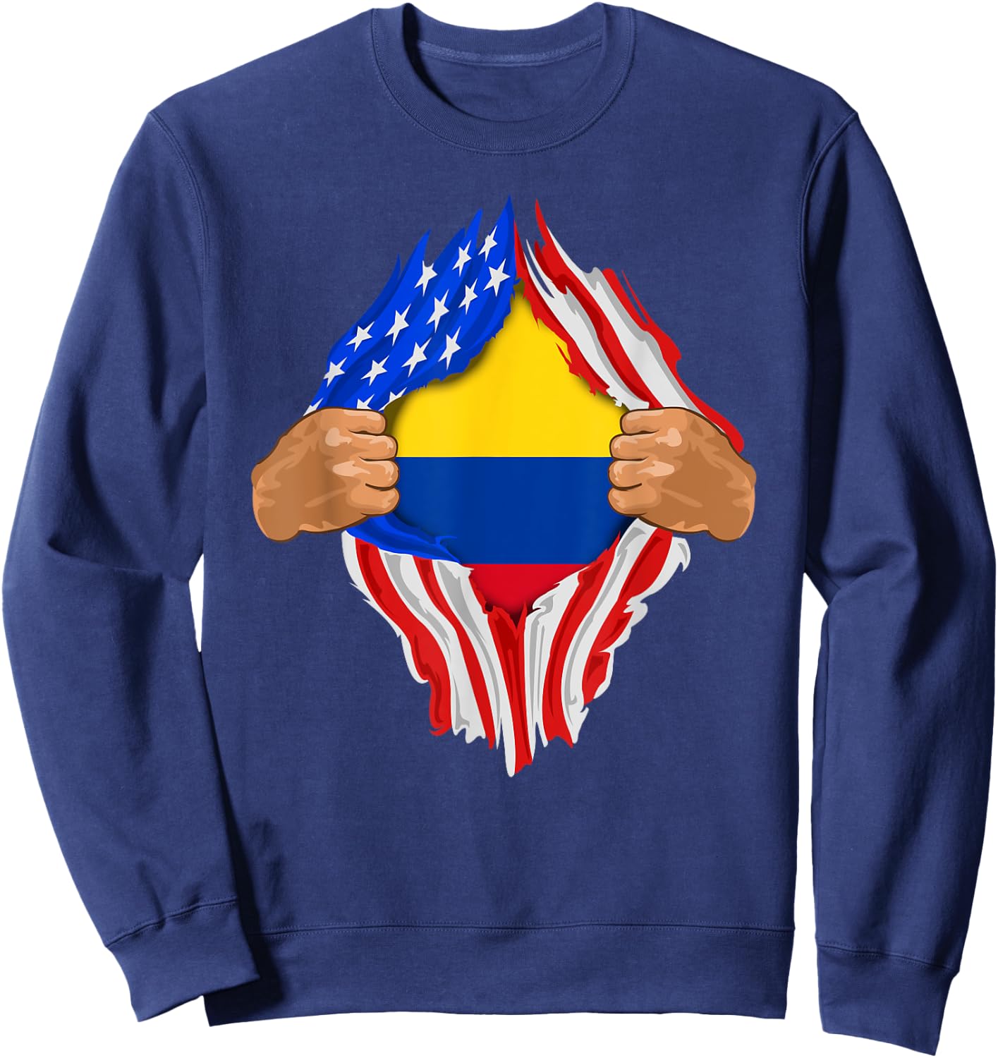Colombian Blood Inside Me | Colombia Flag Gift Sweatshirt - Sweatshirt | Navy