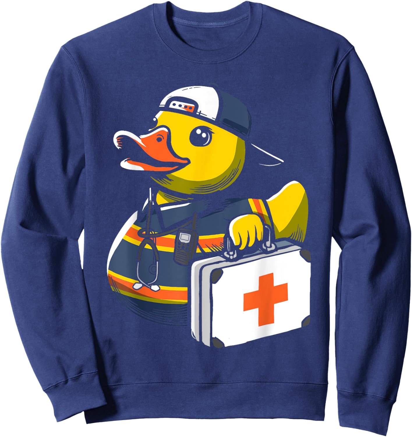 Paramedic Rubber Duck EMT Duckling Medical Sweatshirt - Sweatshirt | Navy