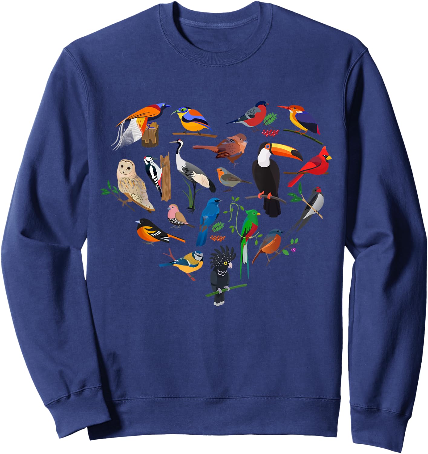 Oiseau Nerd Observation Coeur Amour Observation des oiseaux Cadeau Sweatshirt - Sweatshirt | Navy