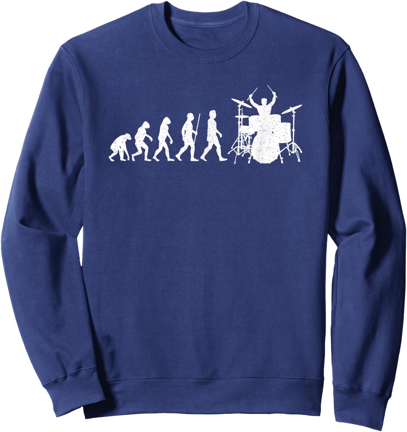 Schlagzeuger Evolution Drummer Schlagzeug Musikinstrument Sweatshirt - Sweatshirt | Navy