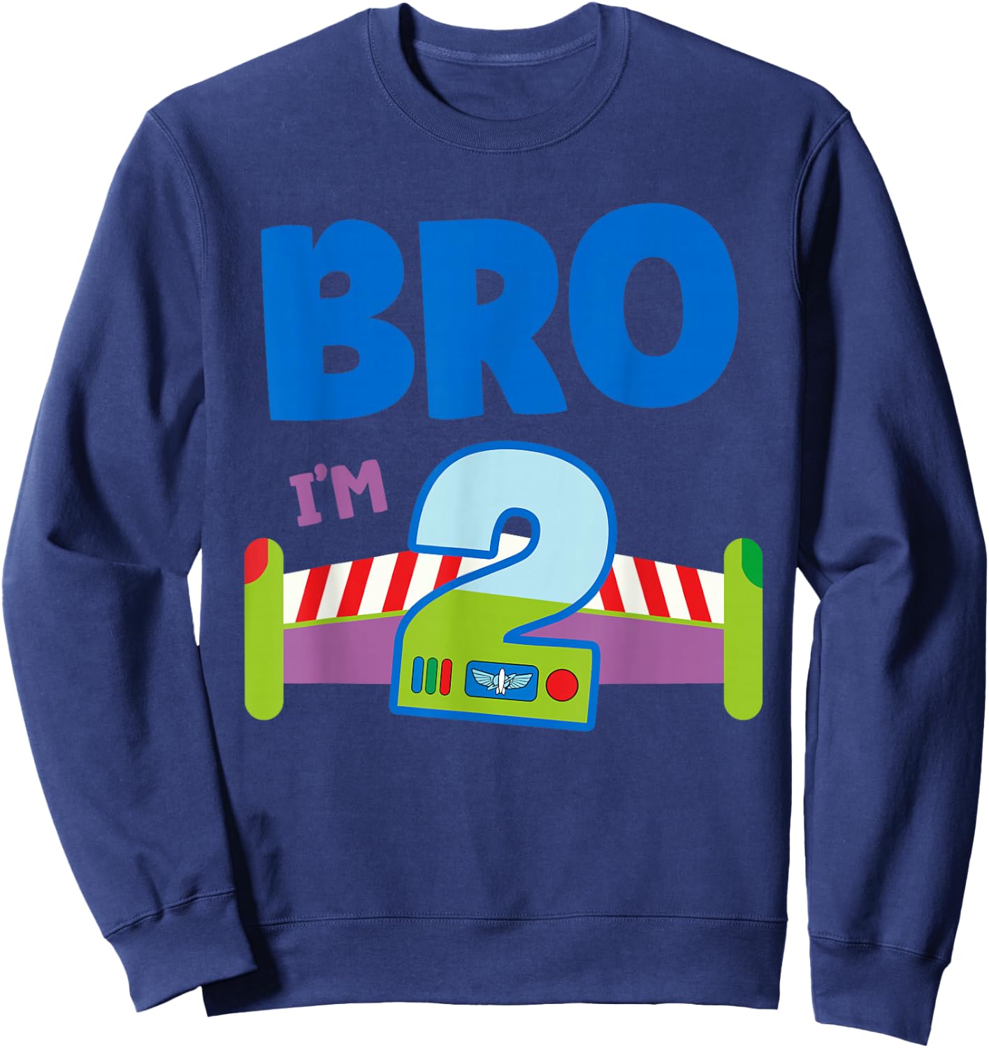2nd Birthday Boy Toy Lover Bro I'm 2 Year Old Story Party Sweatshirt - Sweatshirt | Navy