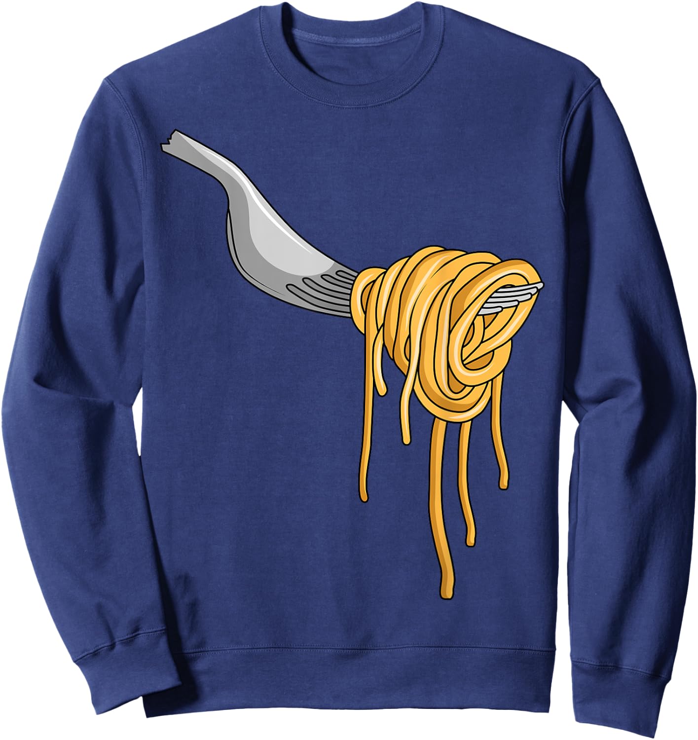 Pasta Spaghetti Noodles Italian Cook Fork Food Sweatshirt - Sweatshirt | Navy