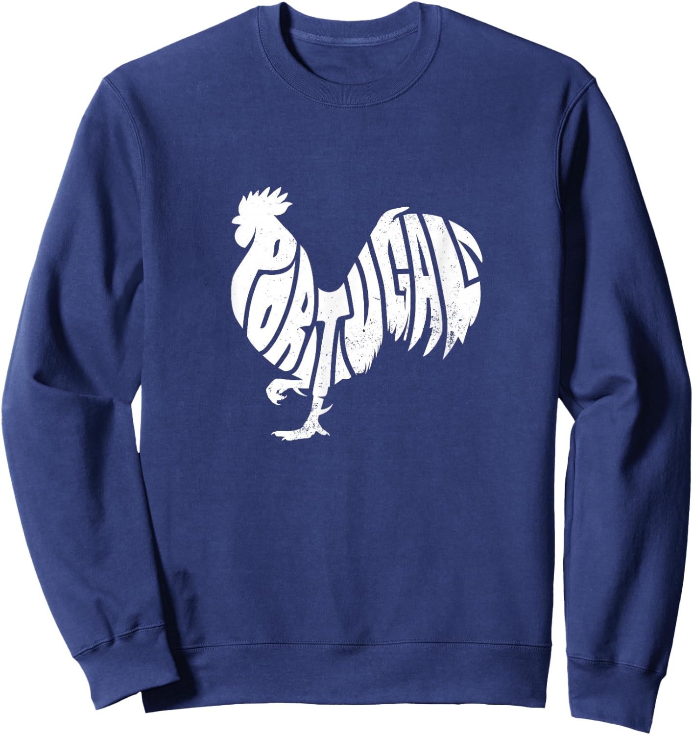 Family Heritage Gifts Portugal Rooster Word Art - Funny Animal Sweatshirt - Sweatshirt | Navy