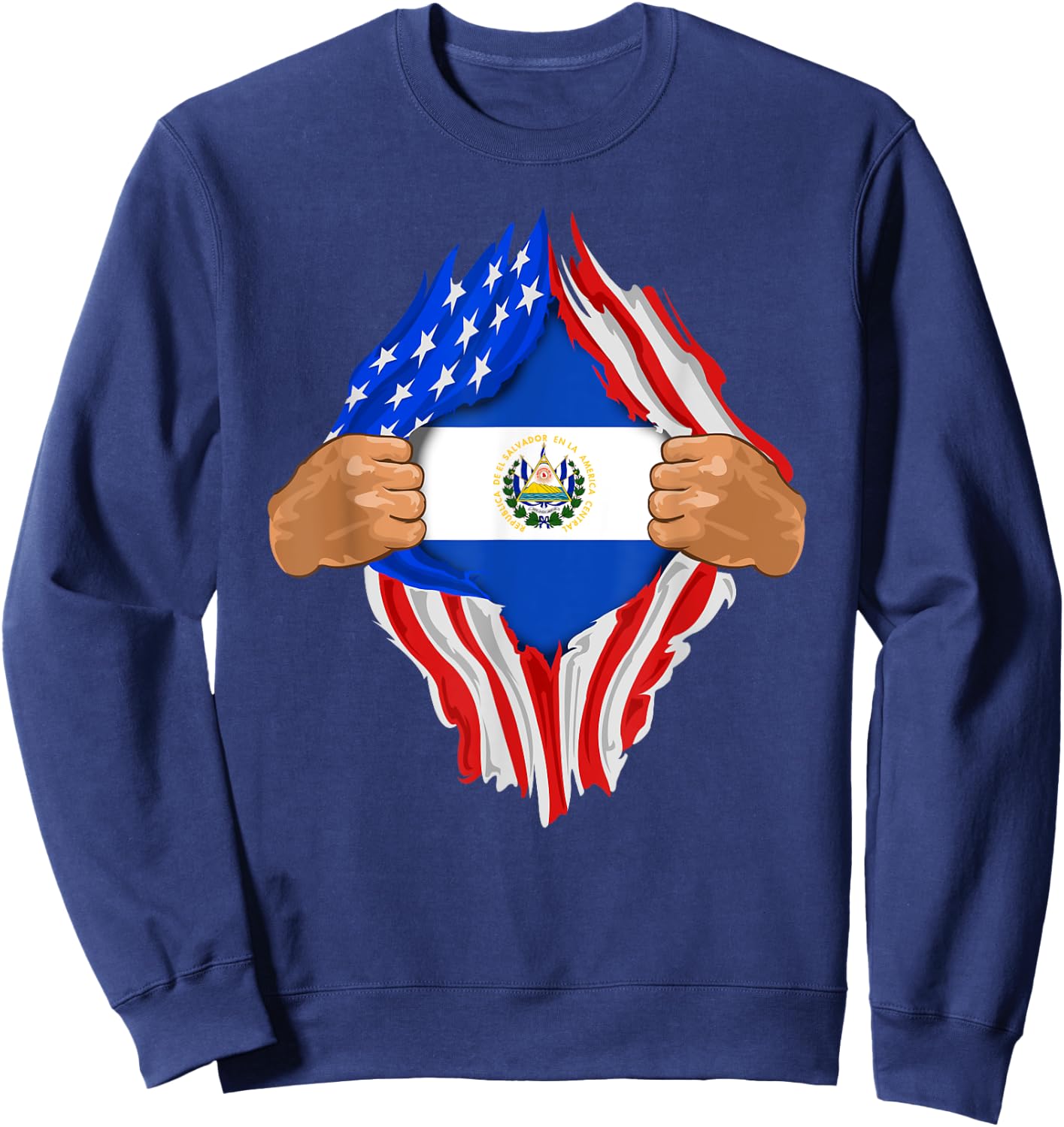 Salvadoran Blood Inside Me | El Salvador Flag Gift Sweatshirt - Sweatshirt | Navy