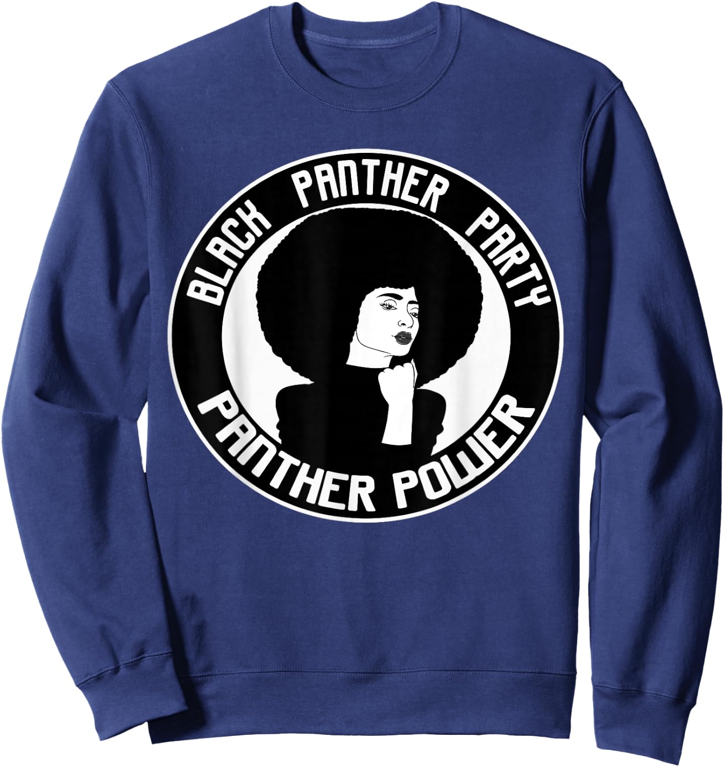 Black History Panther Party Logo Afro Hair Sweatshirt - Sweatshirt | Navy