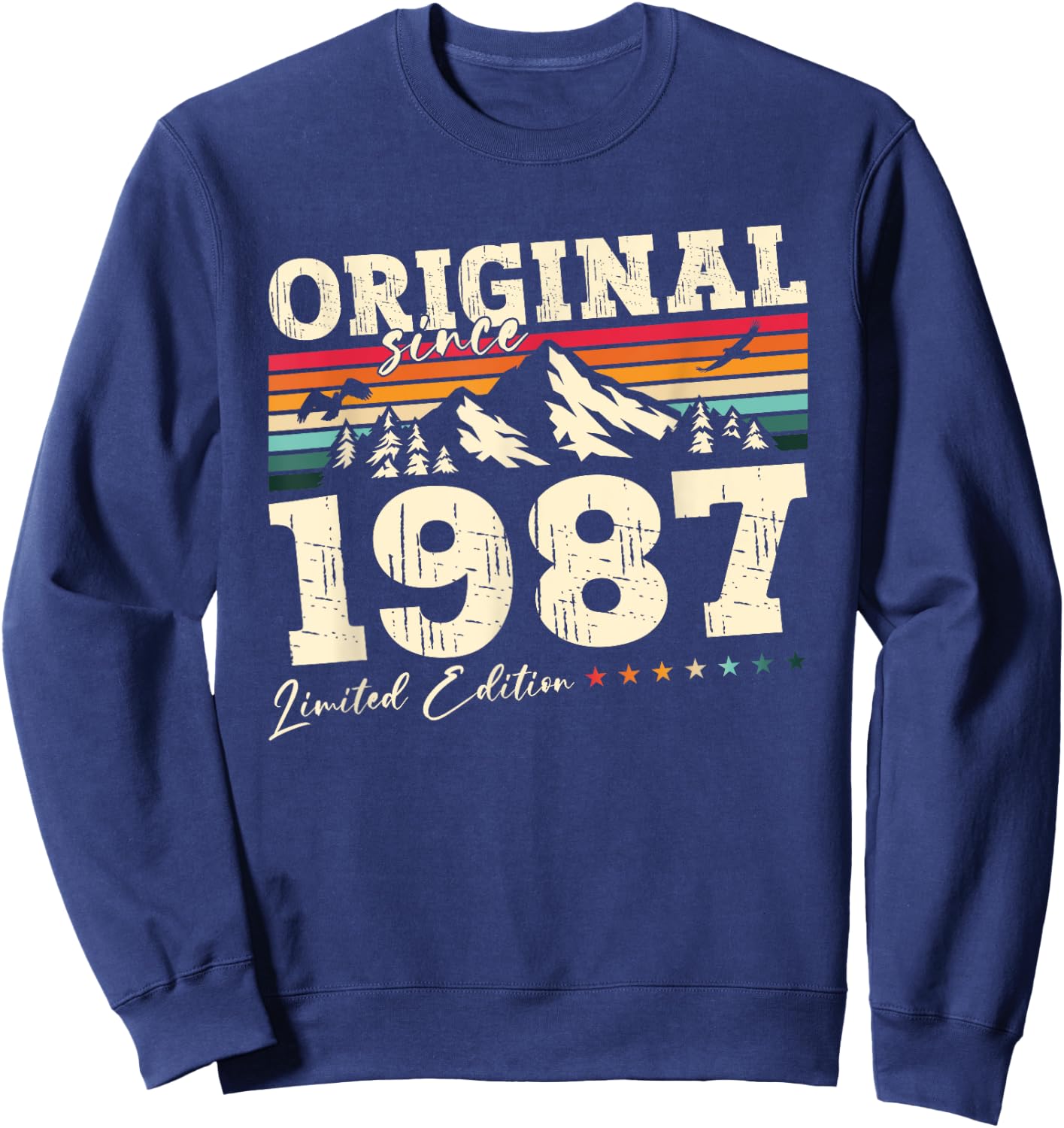 37th Birthday Man Original Vintage 1987 , Black, S Sweatshirt - Sweatshirt | Navy
