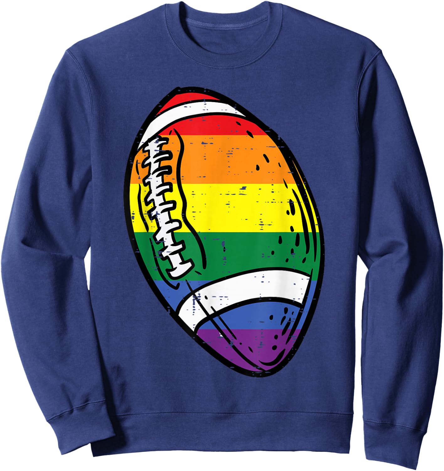 Gay Pride American Football Rainbow Flag Lgbtq Men Boys Kids Sweatshirt - Sweatshirt | Navy