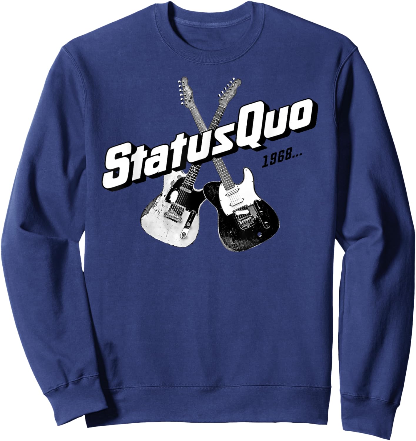 Status Quo 1968 Guitars On Navy Sweatshirt - Sweatshirt | Navy