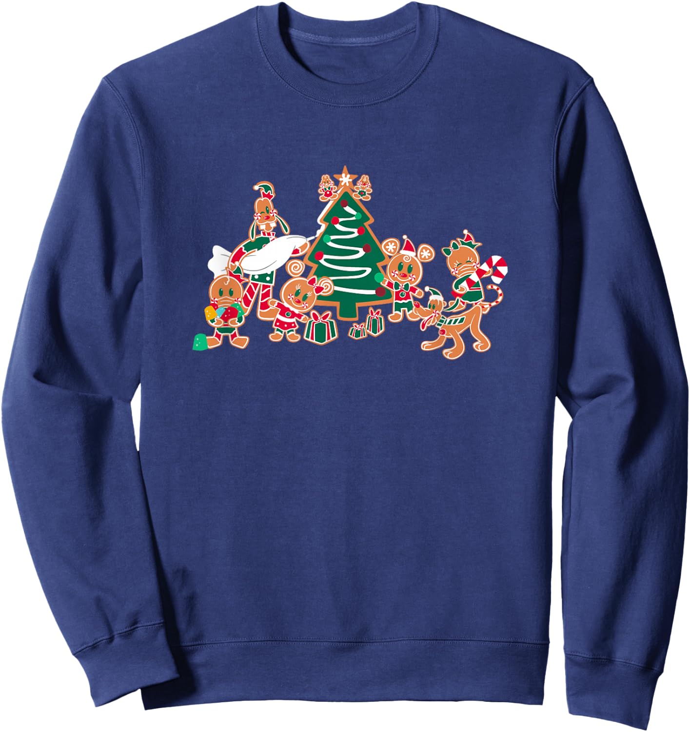 Disney Mickey & Pals Gingerbread Cookies and Christmas Tree Sweatshirt - Sweatshirt | Navy