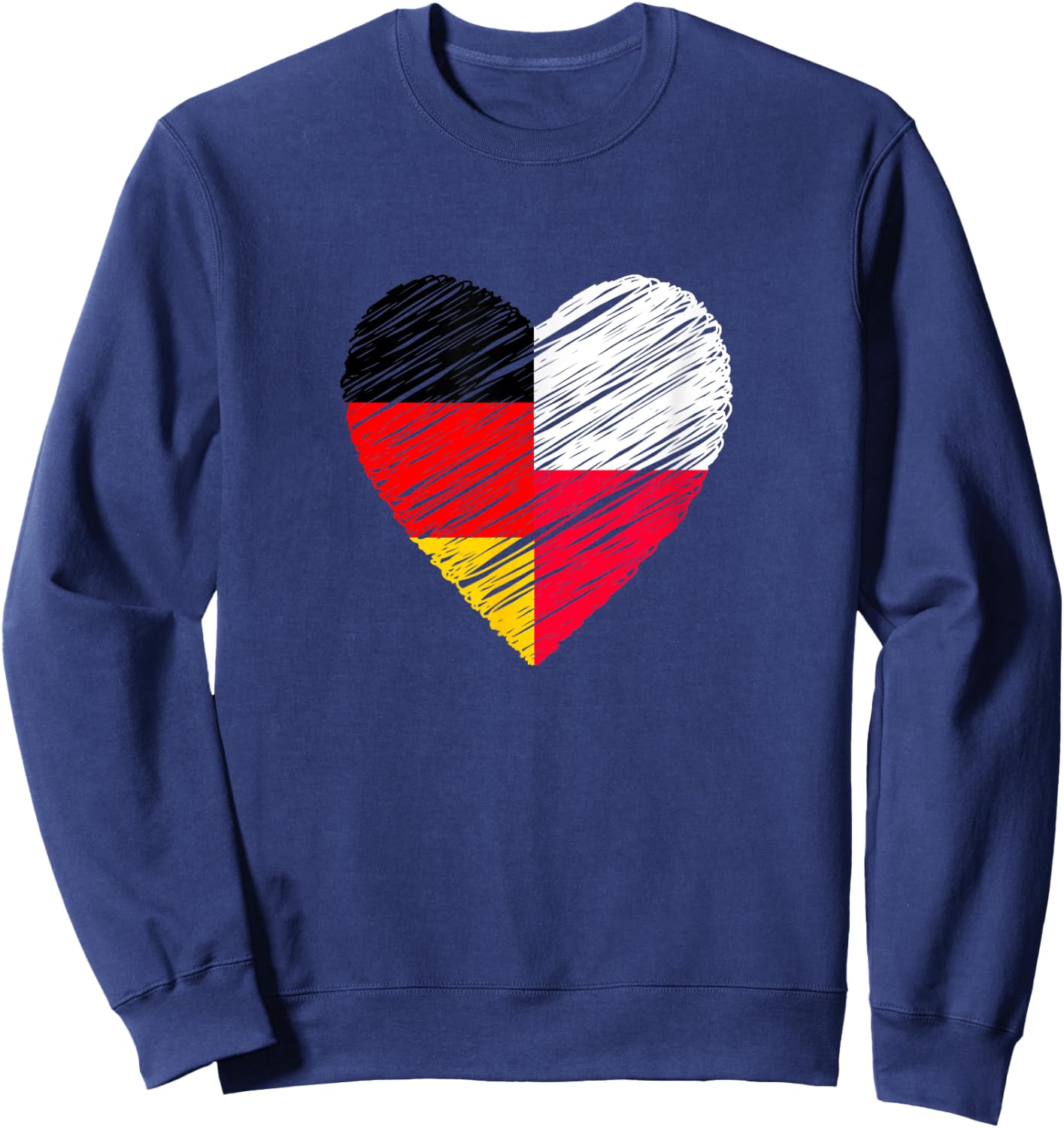 Polen Deutschland Herz Deutschland Flagge Polnische Flagge Liebe Herz Sweatshirt - Sweatshirt | Navy