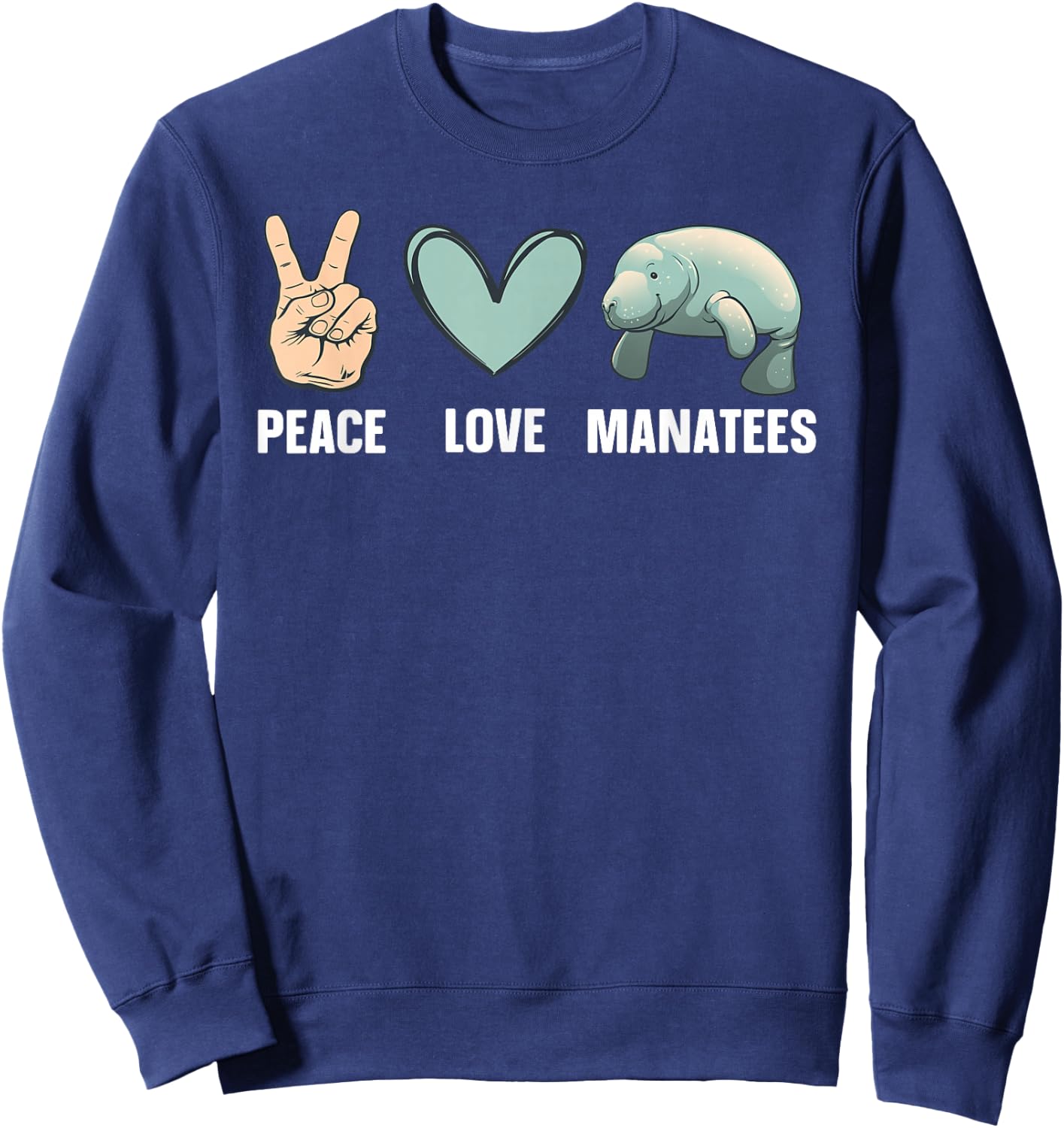 Cute Manatee Design Women Kids Sea Cow Manatee Lover Sweatshirt - Sweatshirt | Navy