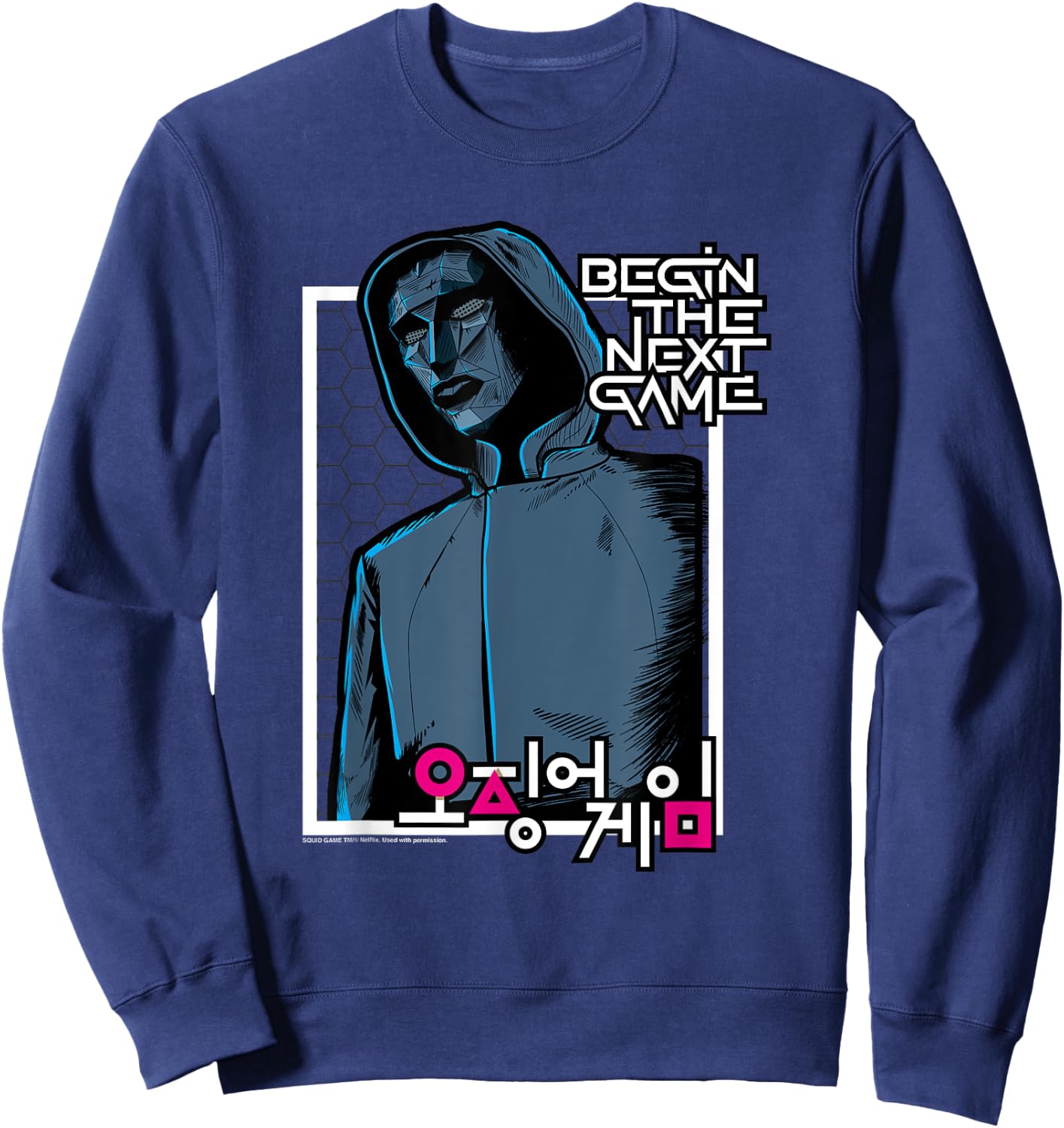 Squid Game Front Man starts next game, Blue, S Sweatshirt - Sweatshirt | Navy