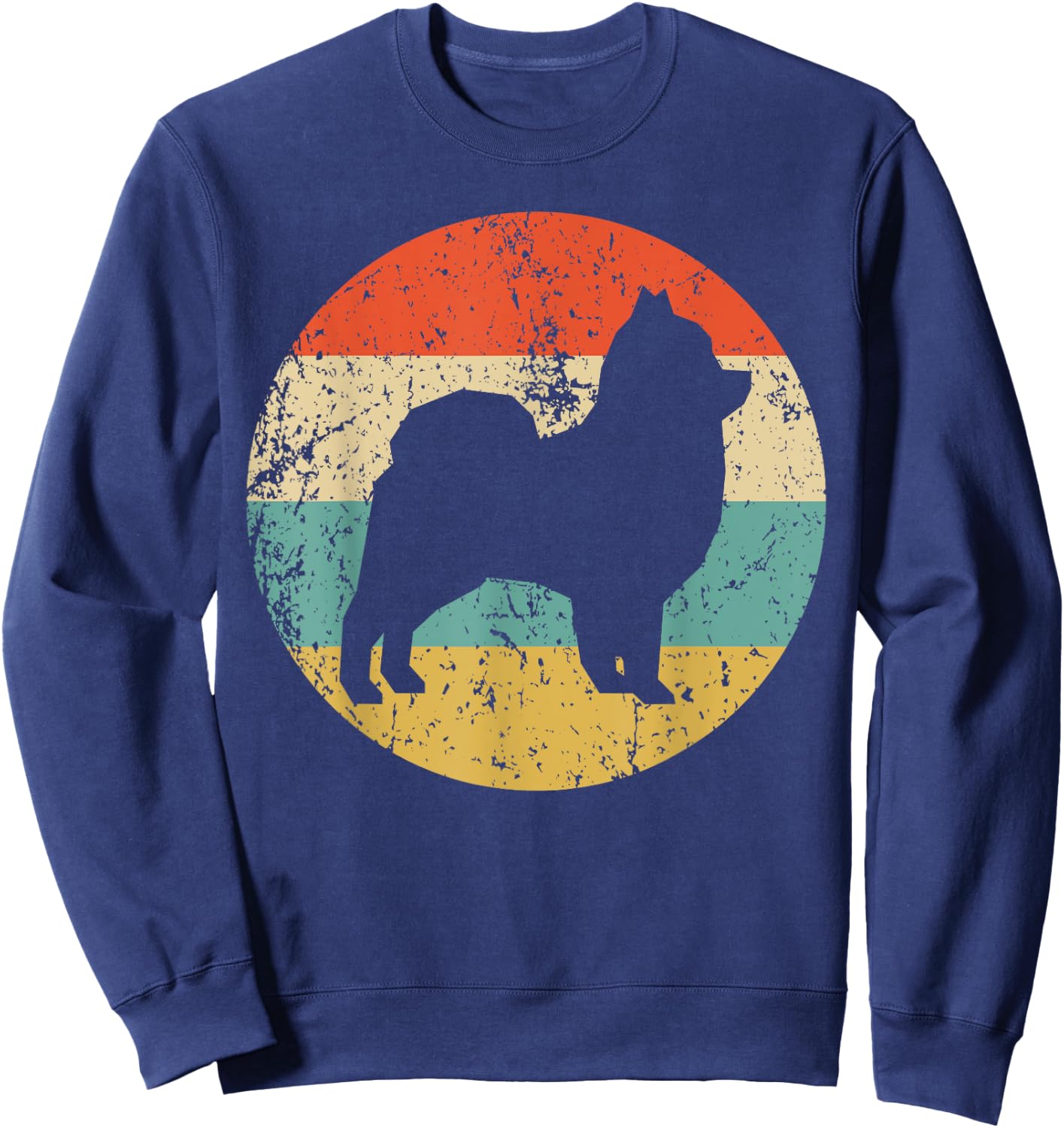 Pomeranian Retro Style Dog Sweatshirt - Sweatshirt | Navy
