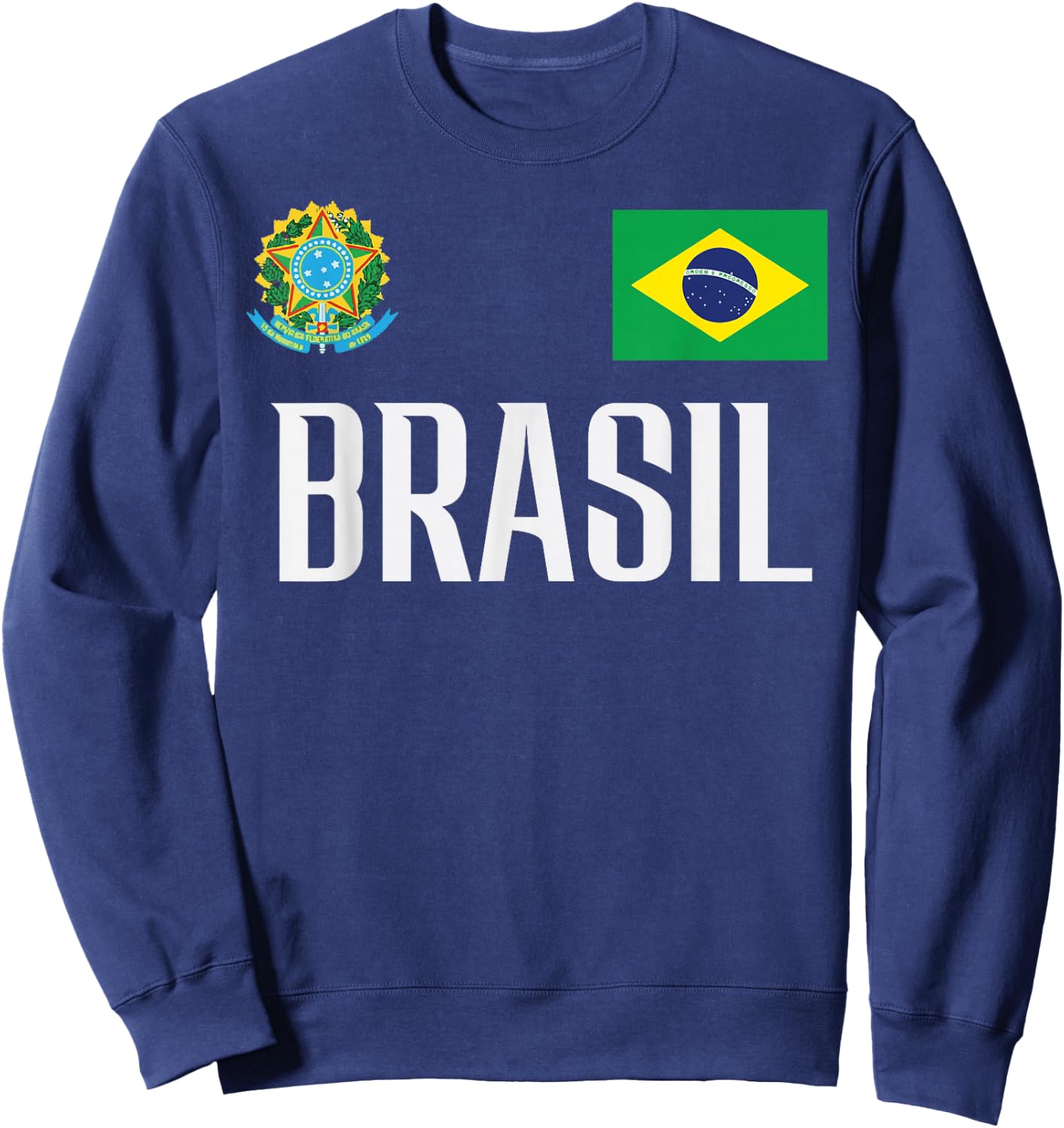 Brasil Flag Brazil Football Soccer Fan Men Women Kids Sweatshirt - Sweatshirt | Navy