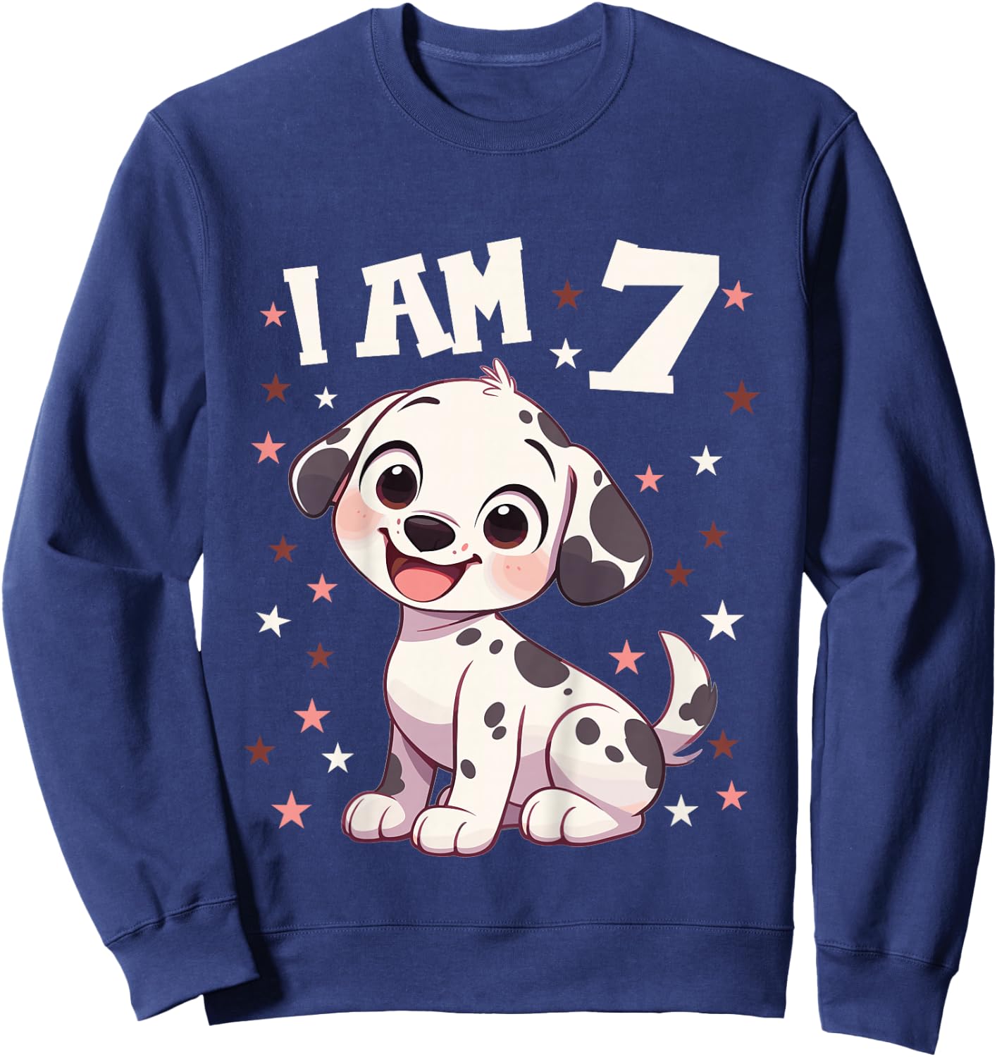 Kids 7 Years old 7th birthday Dalmatian Dogs Dalmatian Dog Sweatshirt - Sweatshirt | Navy