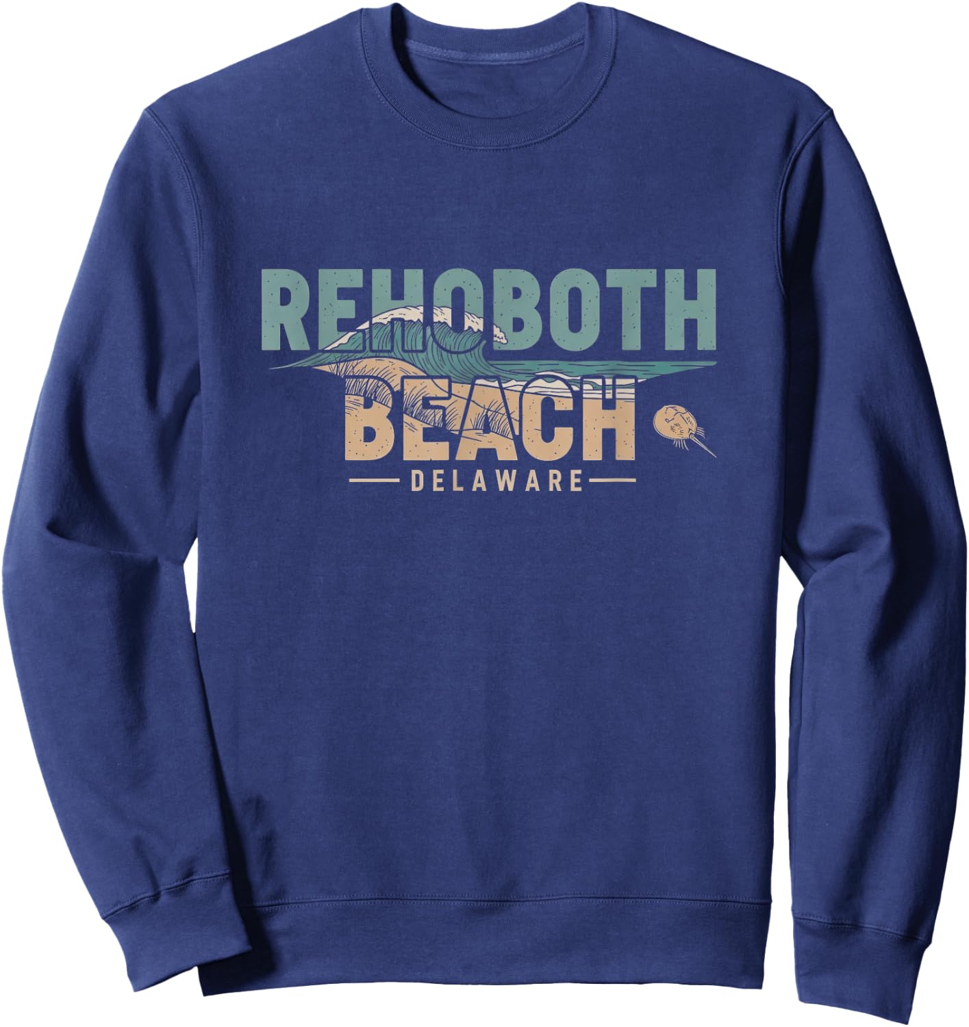Retro Rehoboth Beach Delaware Design Sweatshirt - Sweatshirt | Navy