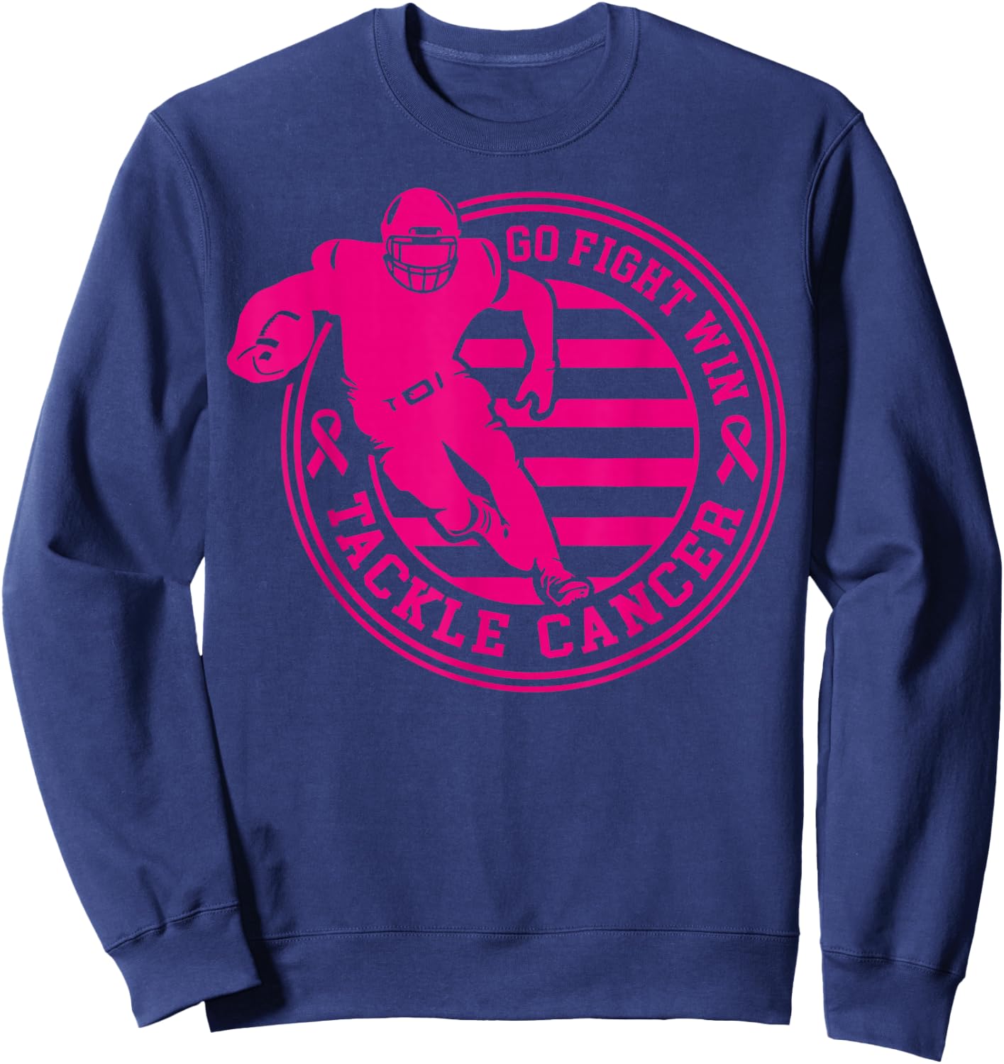 Tackle Breast Cancer Awareness Football Pink Ribbon Boys Kid Sweatshirt - Sweatshirt | Navy