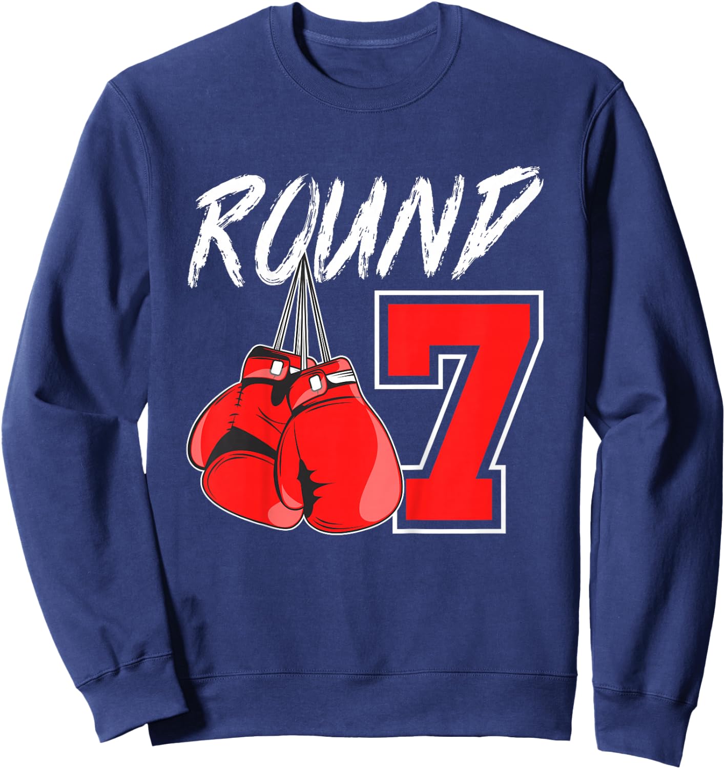 Kids 7th Birthday Boxing Boy 7 Year Old Boxer Bday Party Sweatshirt - Sweatshirt | Navy