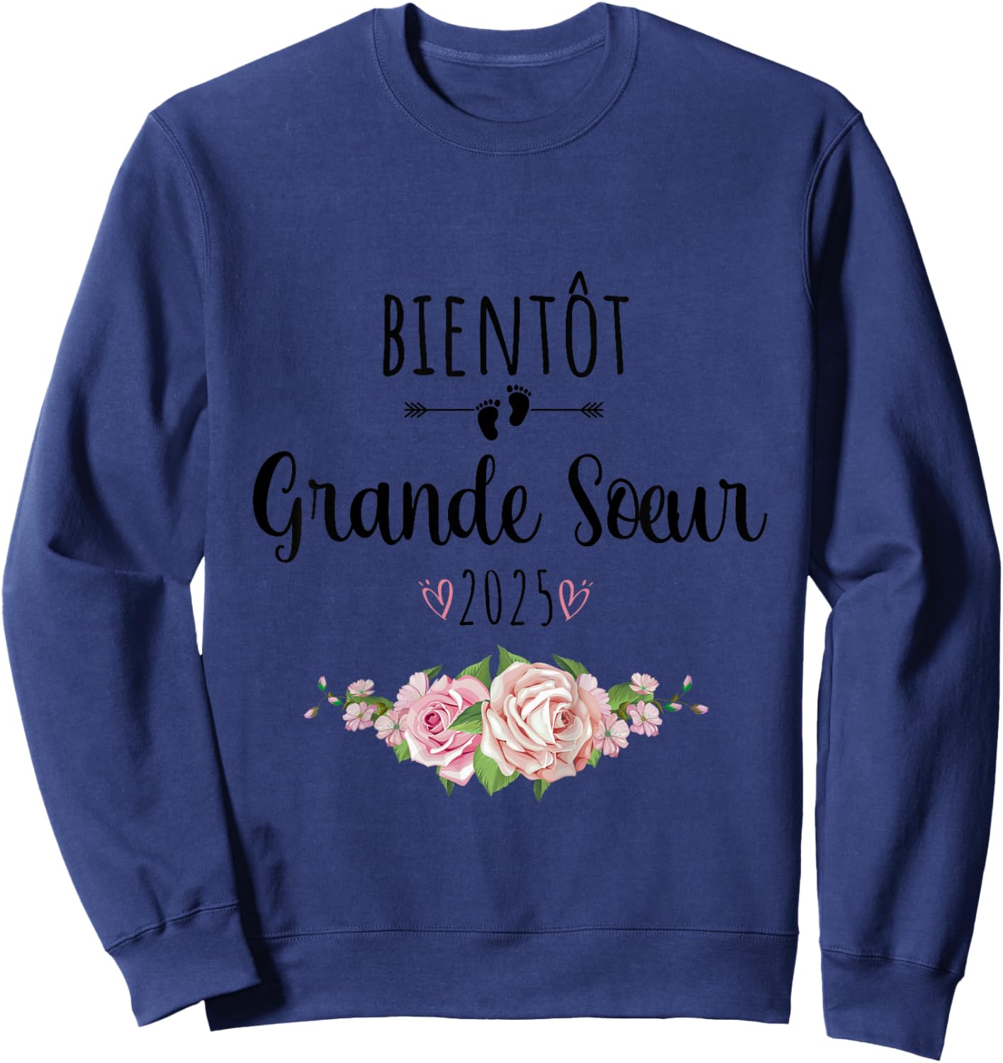 Child Future Big Sister 2025 Soon Big Sister , white, 2 Sweatshirt - Sweatshirt | Navy