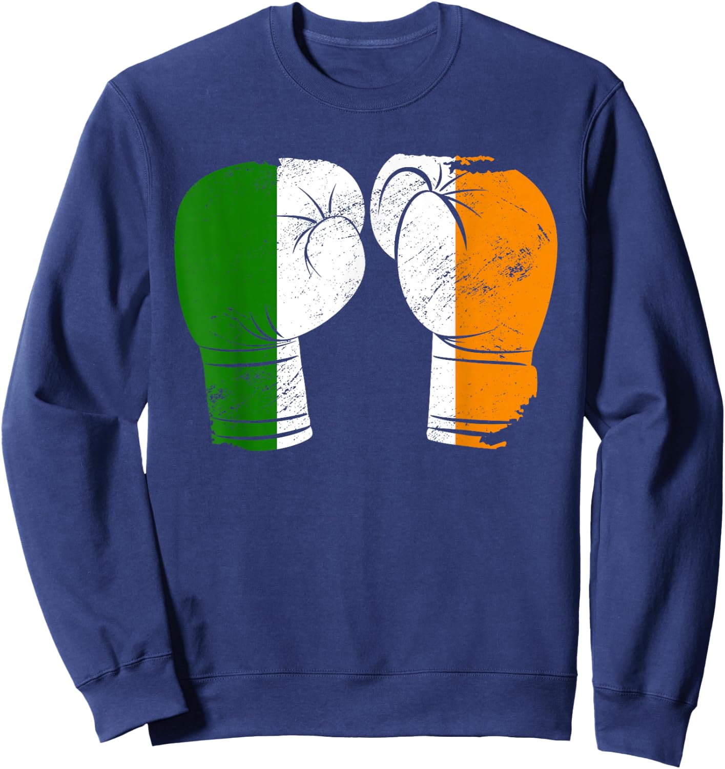 Cool Ireland Flag Vintage Irish Flag Boxing Gloves Boxer Sweatshirt - Sweatshirt | Navy